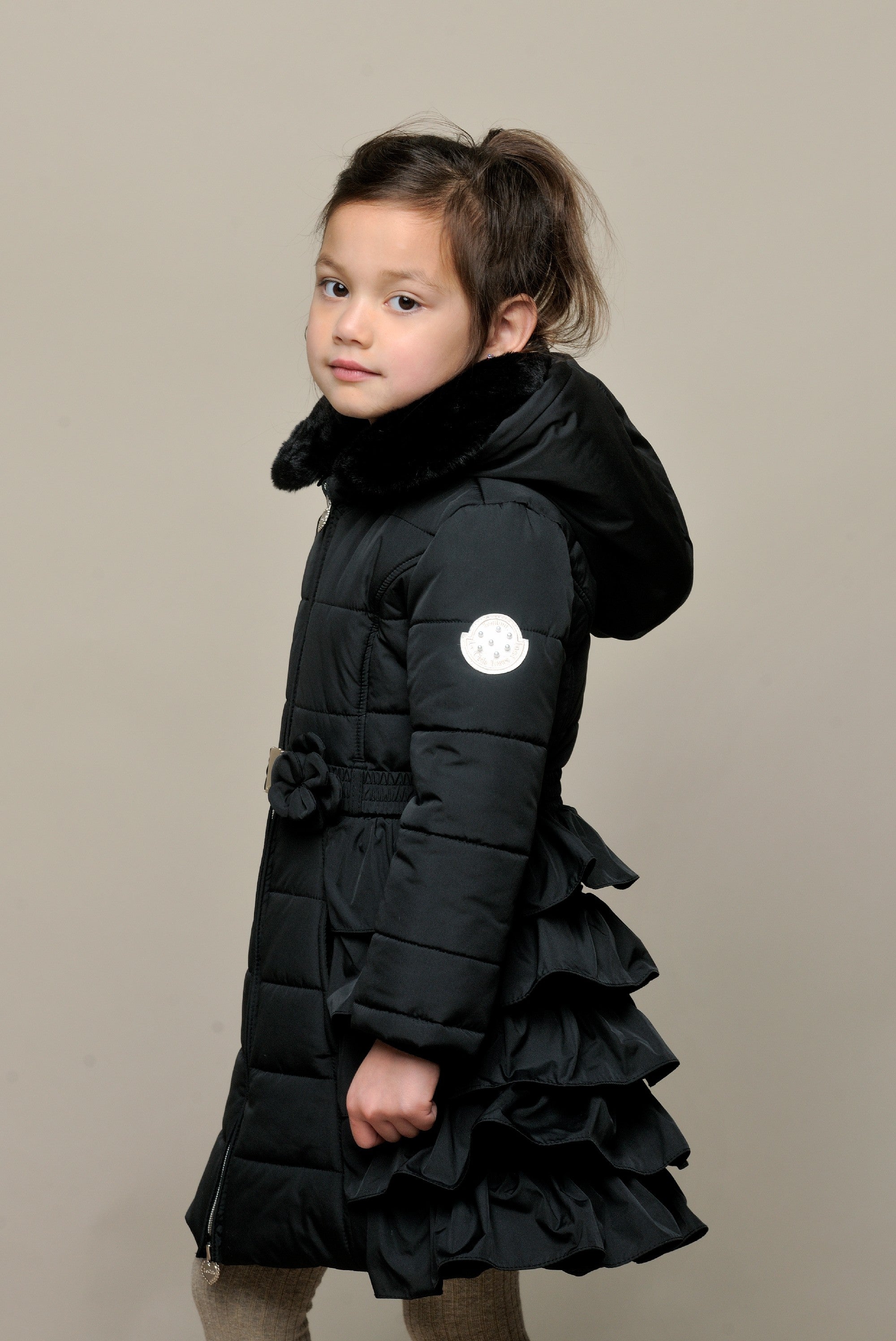 BERLINA belt & ruffles coat