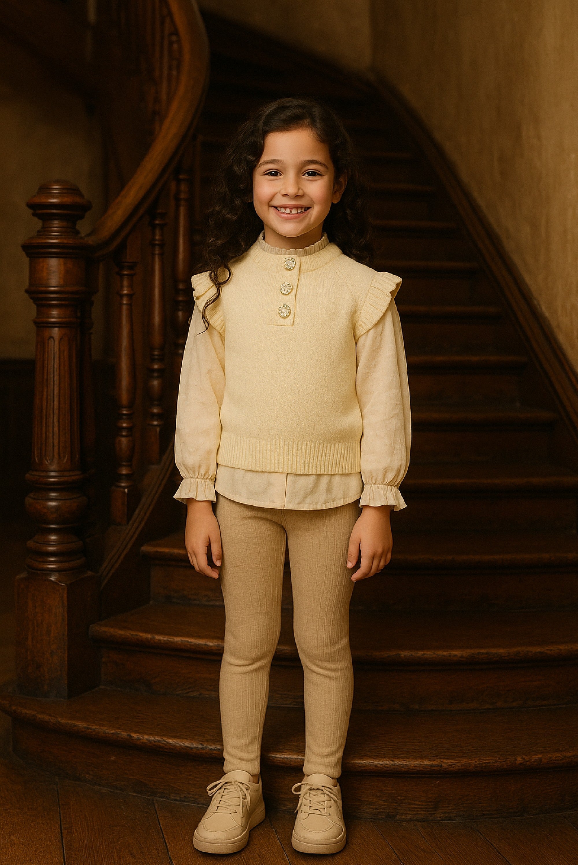 Olga knitted fancy spencer & DELIA rib melee leggings