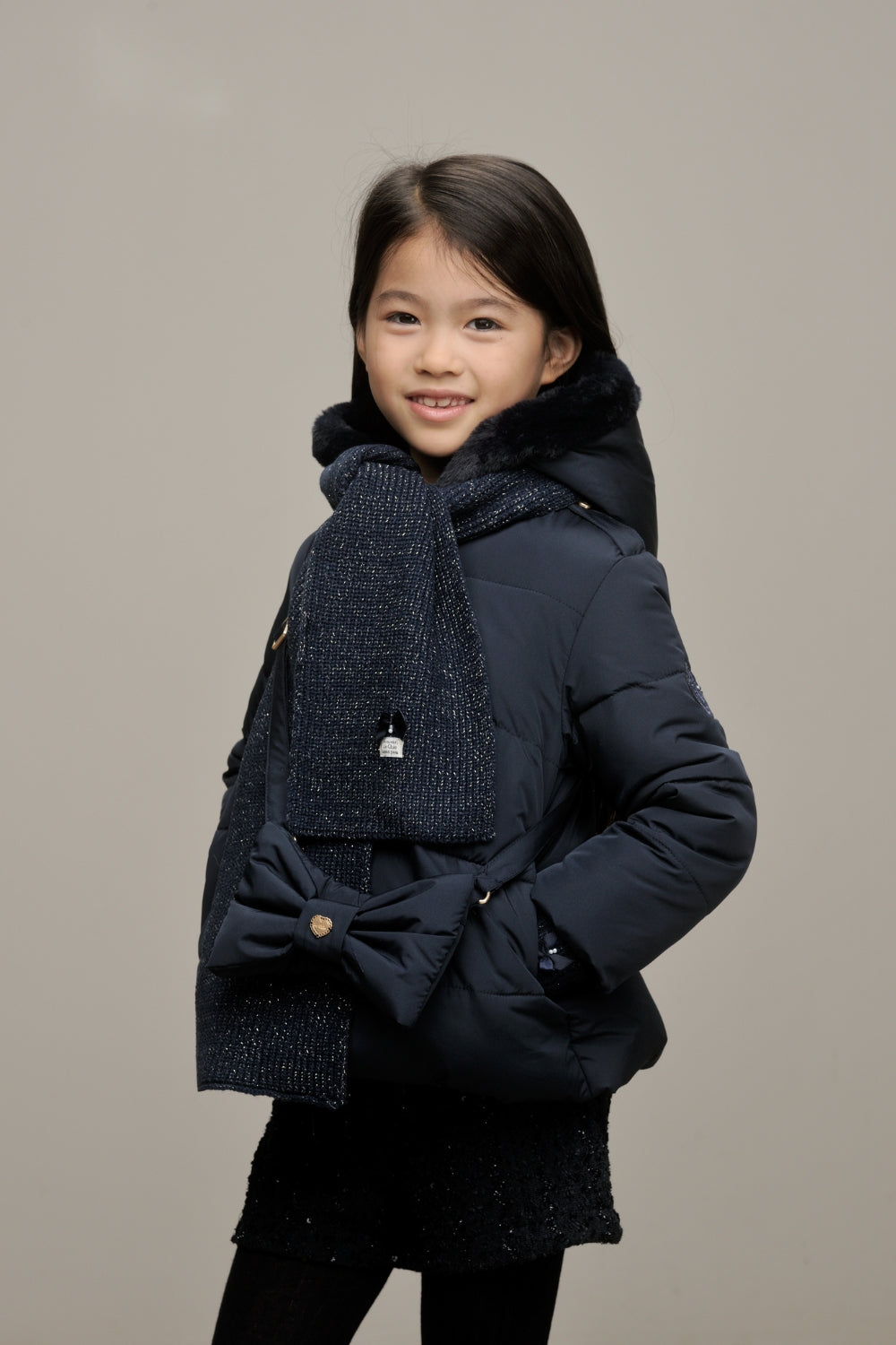 ♥ BABS ♥ short coat with bow-bag *Blue Navy*