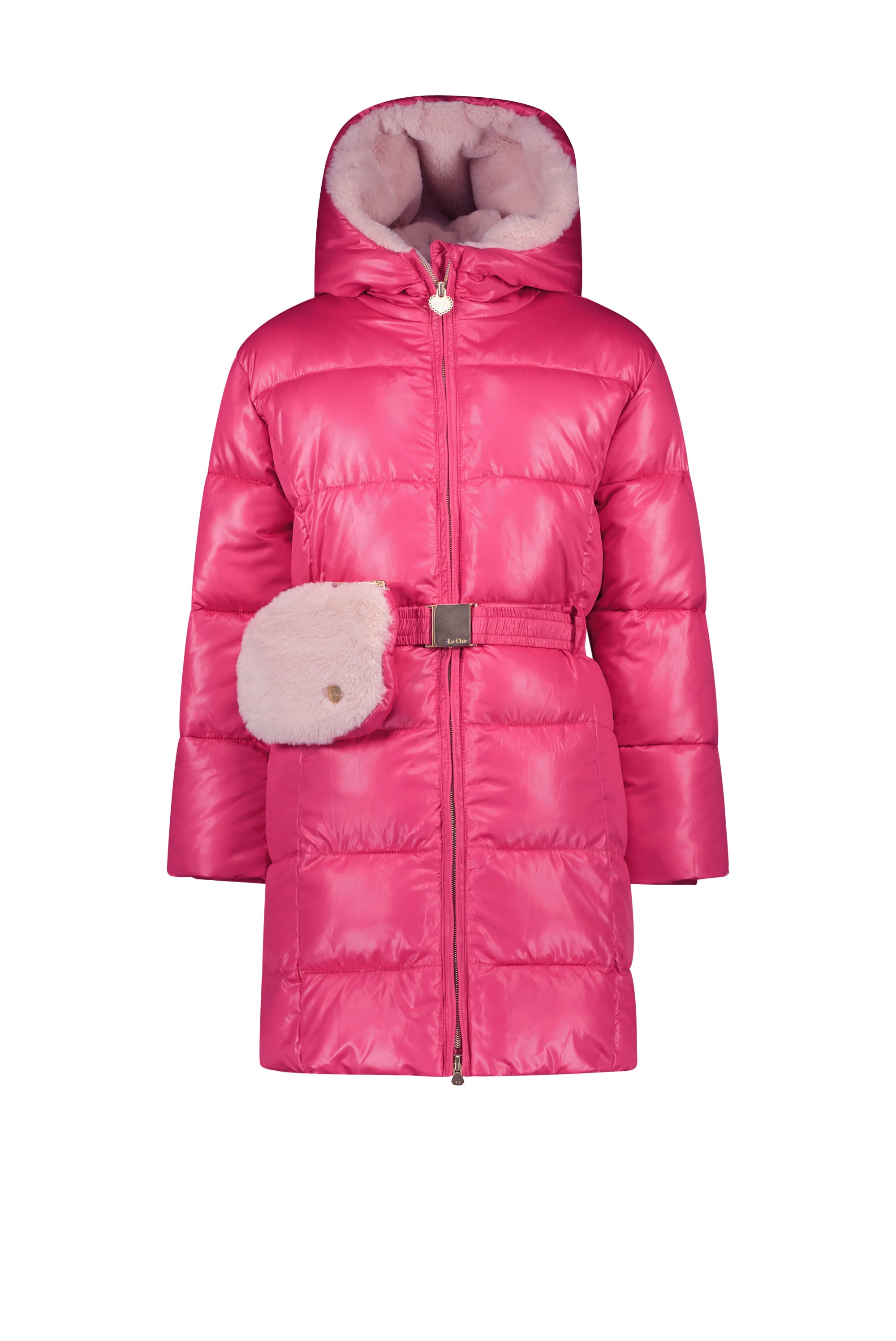 ♥ BIRDO ♥ furry bag & belt coat *Tickle Me Pink*
