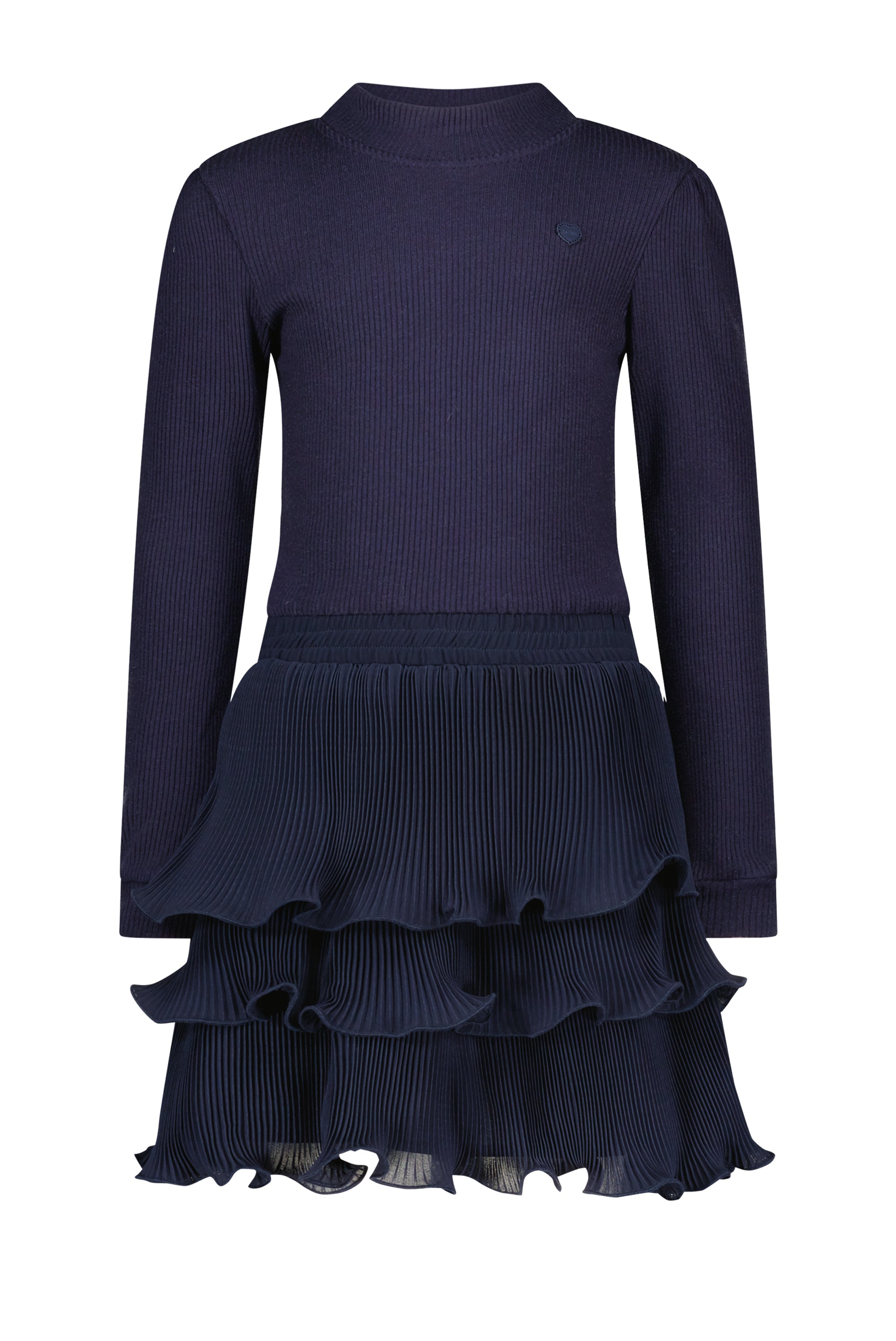 ♥ SONIQUE ♥ knit & pleated dress *Blue Navy*