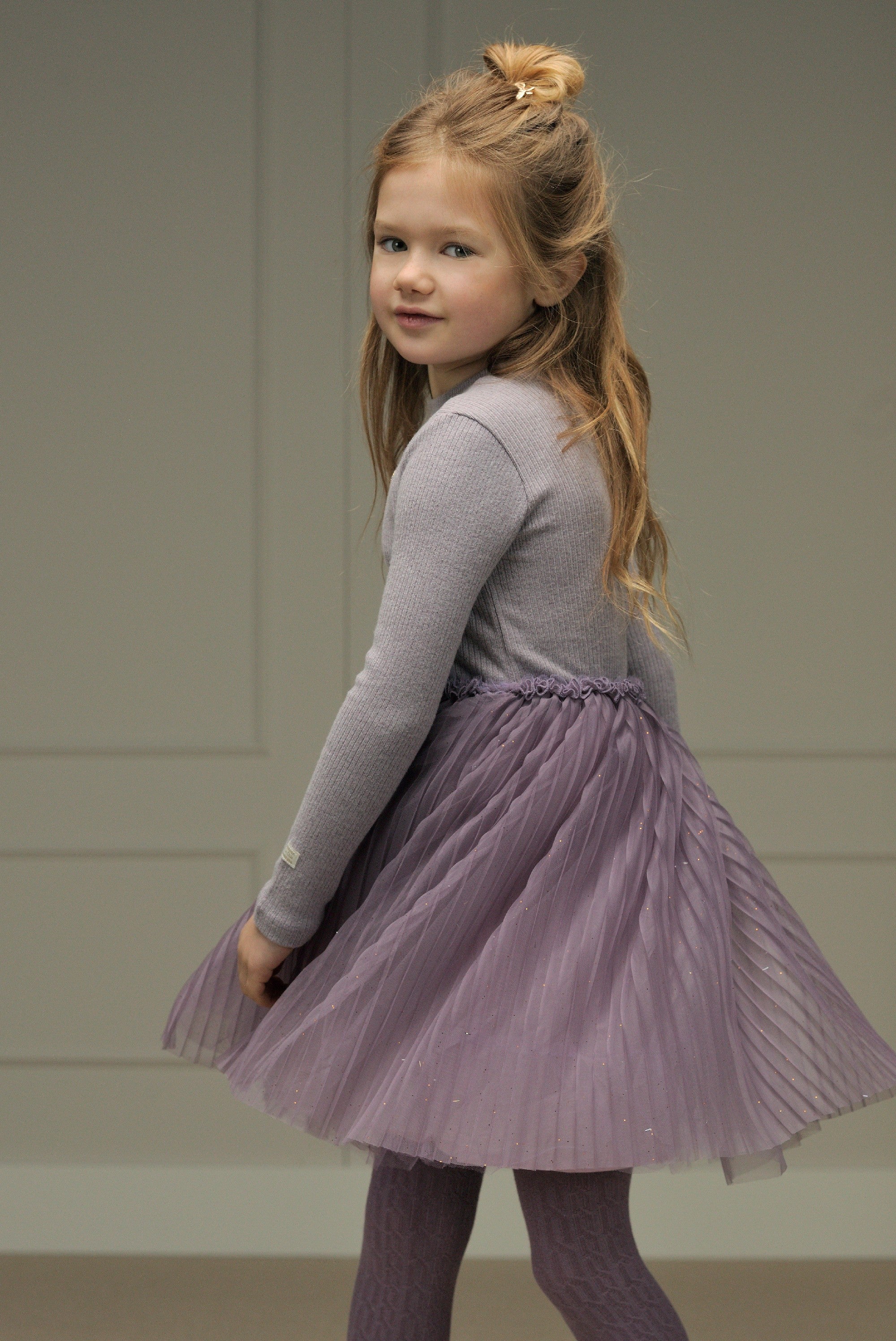 ♥ SMART ♥ soft knit & tulle dress *Sweet Plums*