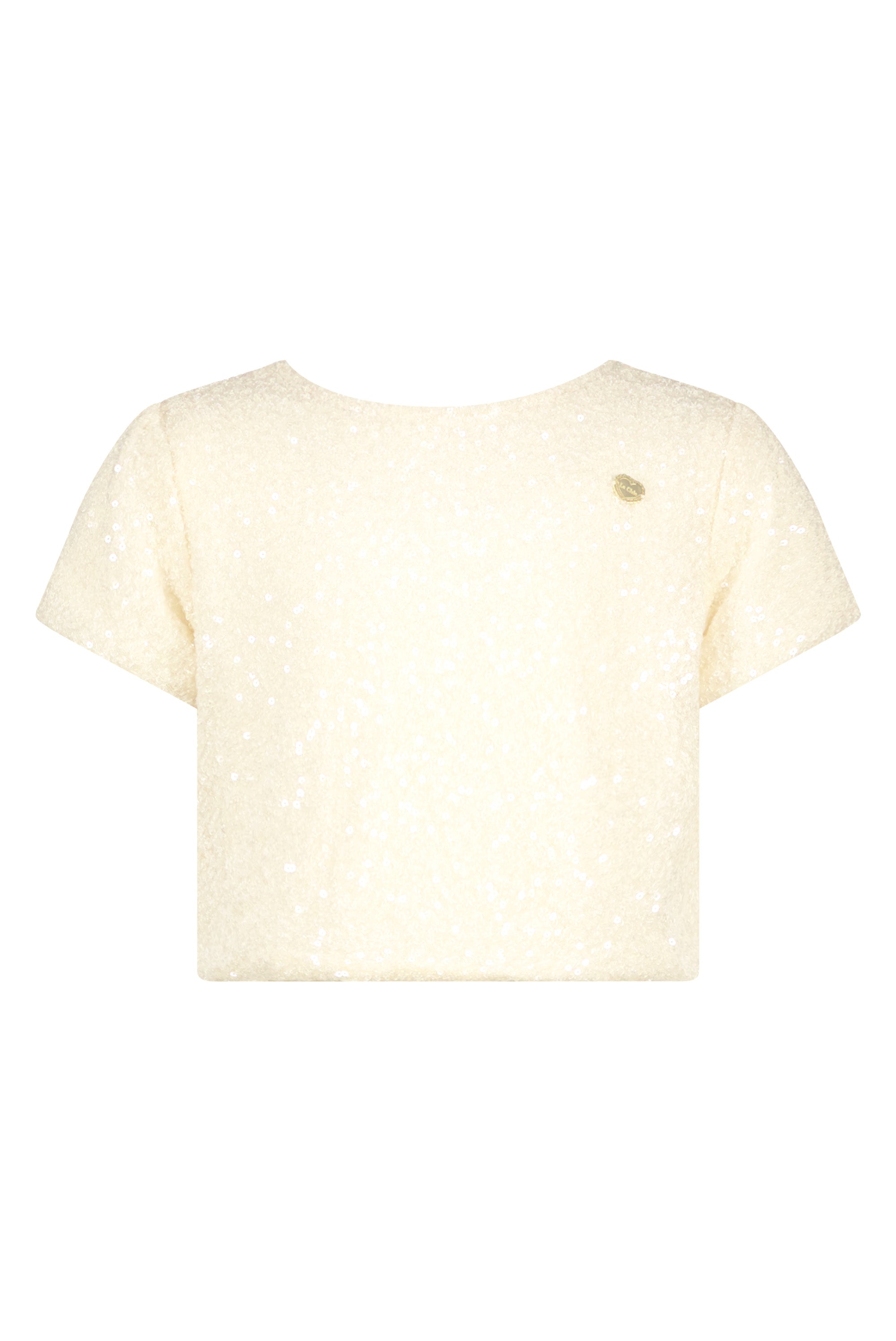 ETOILE spring sequins top Pearled Ivory