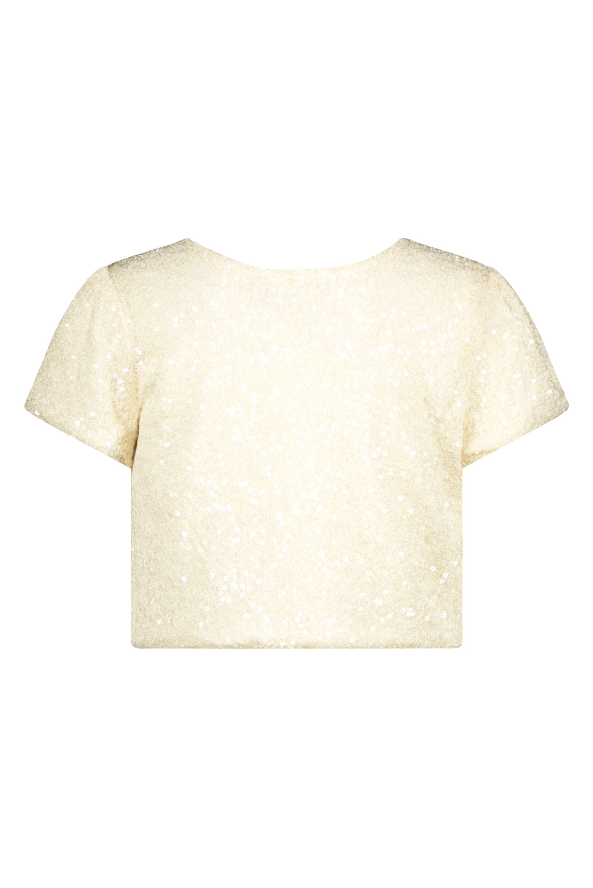 ETOILE spring sequins top Pearled Ivory