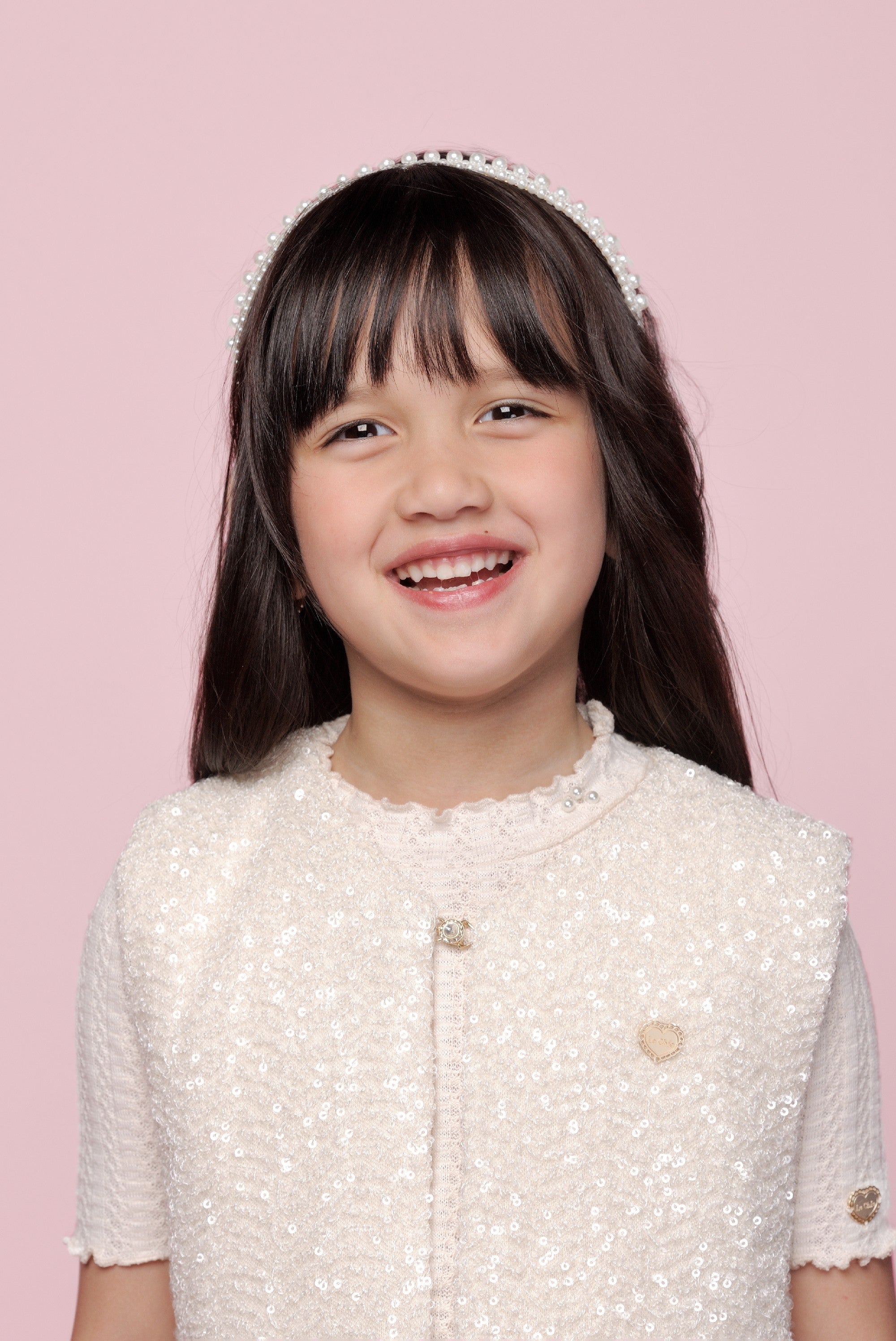 ♥ELOISE♥ spring sequins gilet *Pearled Ivory*