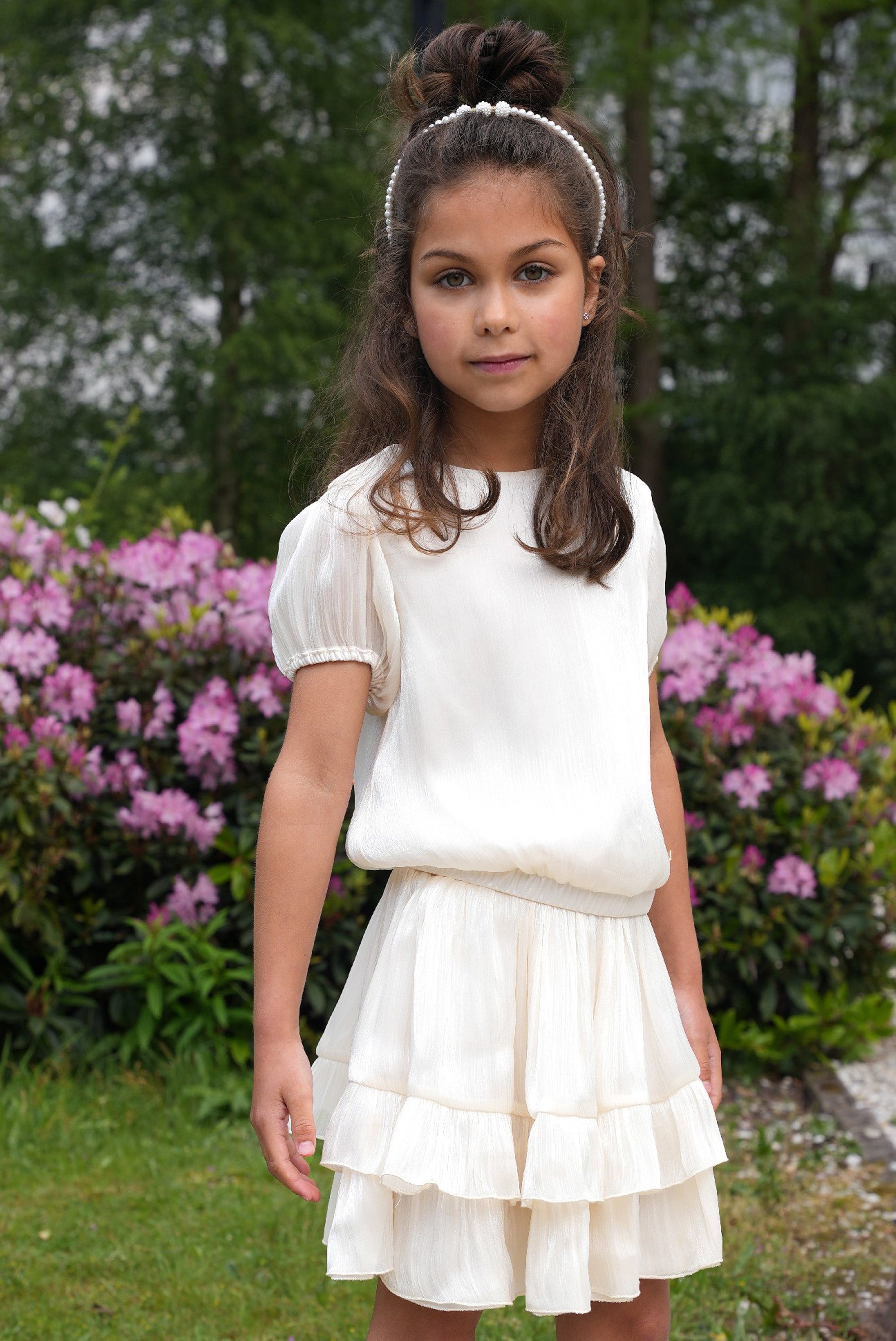 EVERLEE silky voile top Dreamy Creamy