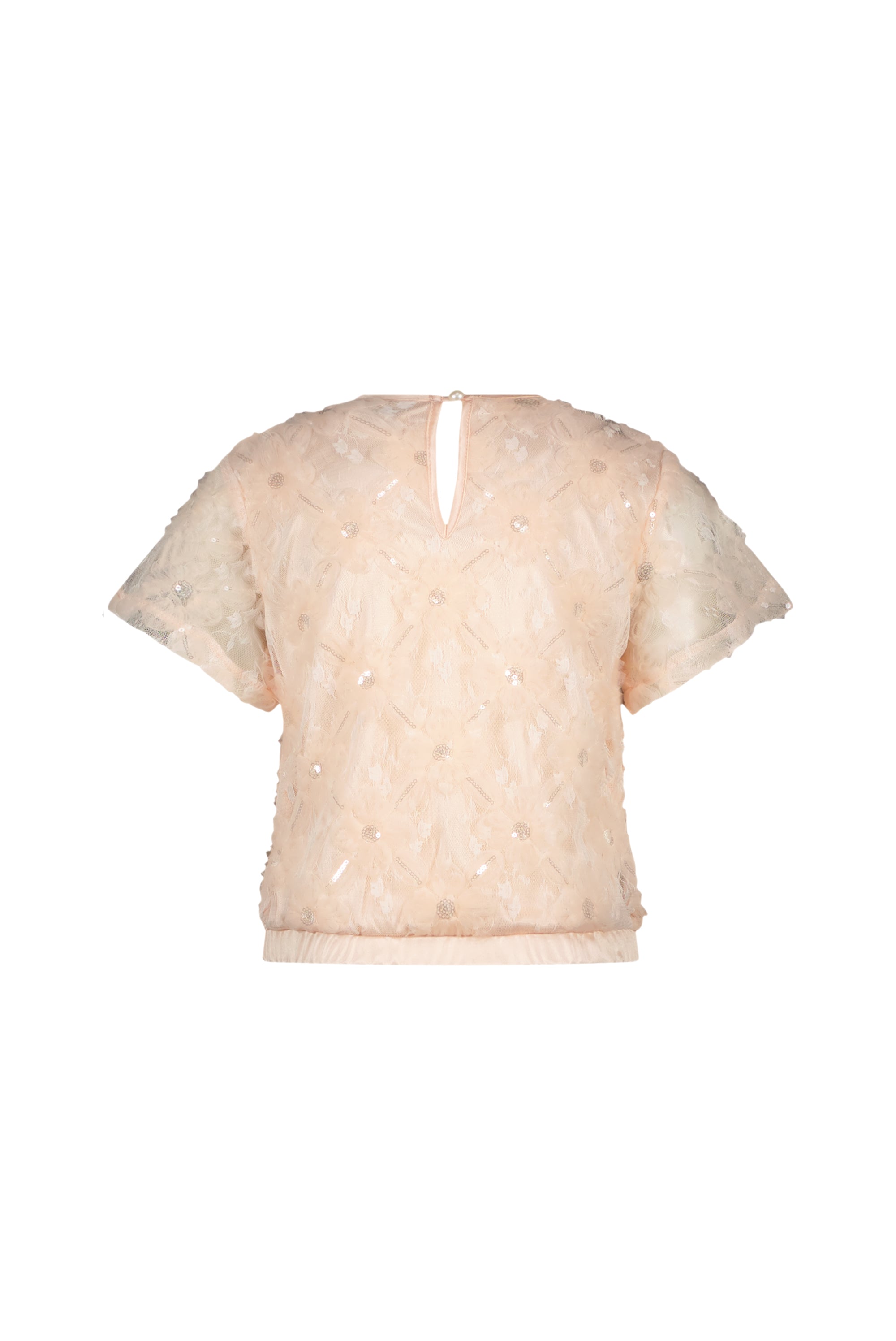 EARLYNE flower-net top Pinky Promise
