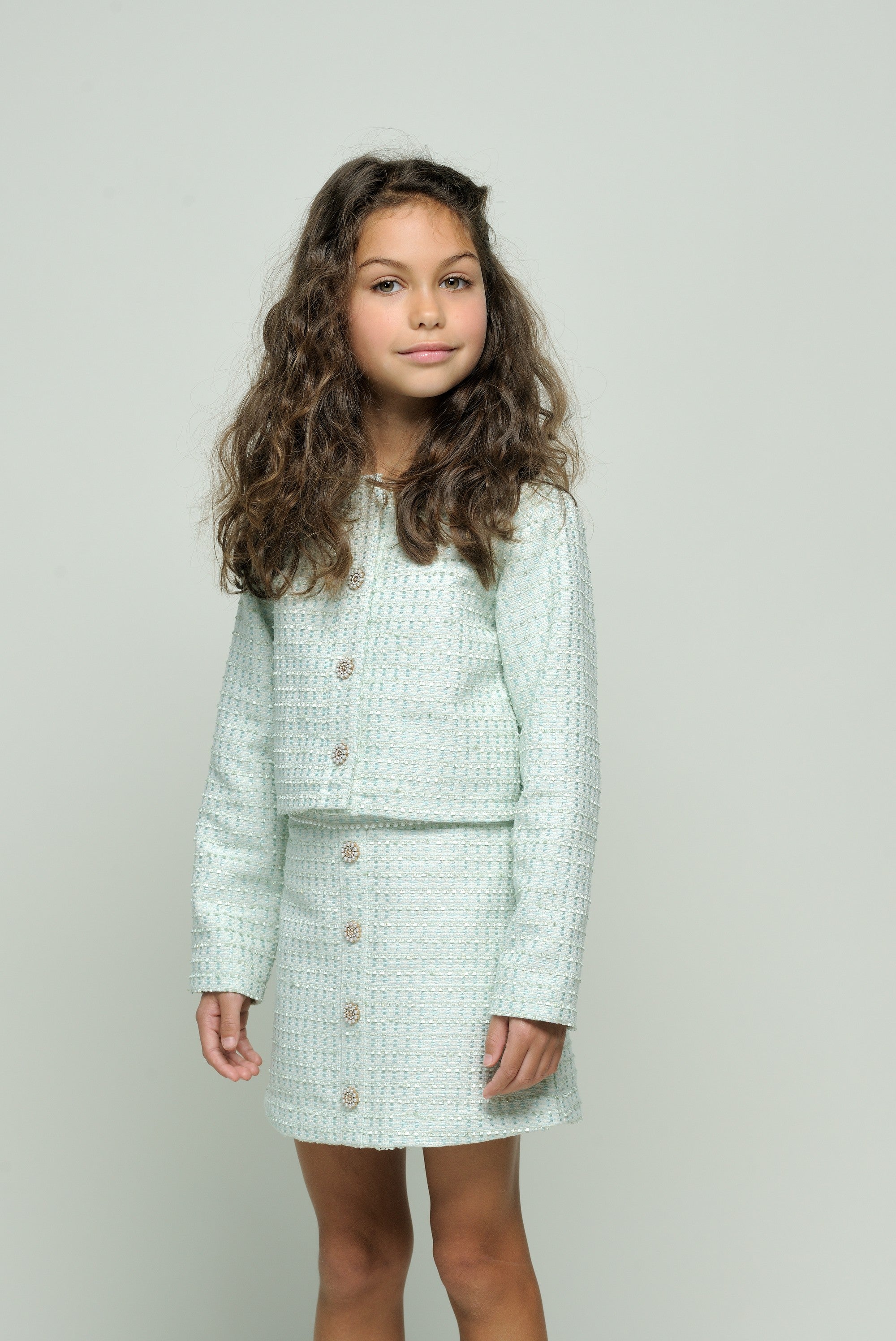♥AMY♥ summer Chic tweed jacket *Shade of Jade*