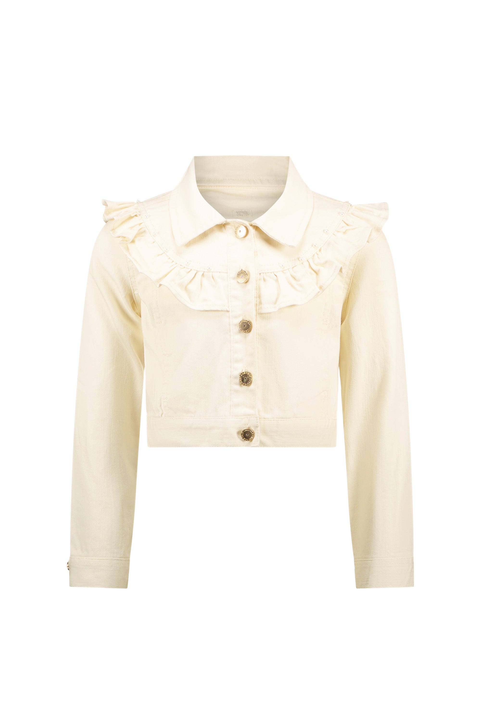 ALYSUM ruffle denim jacket Pearled Ivory