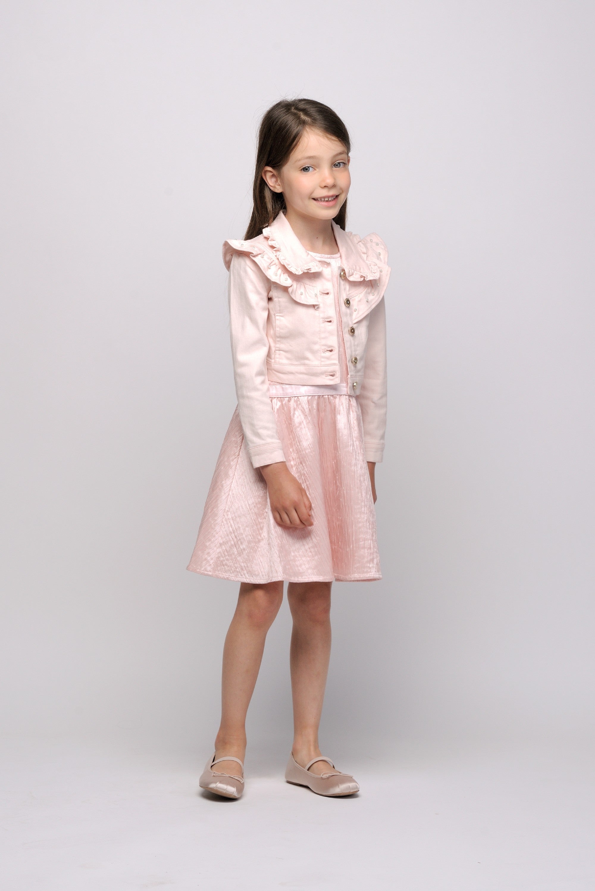 ALYSUM ruffle denim jacket Pinky Promise