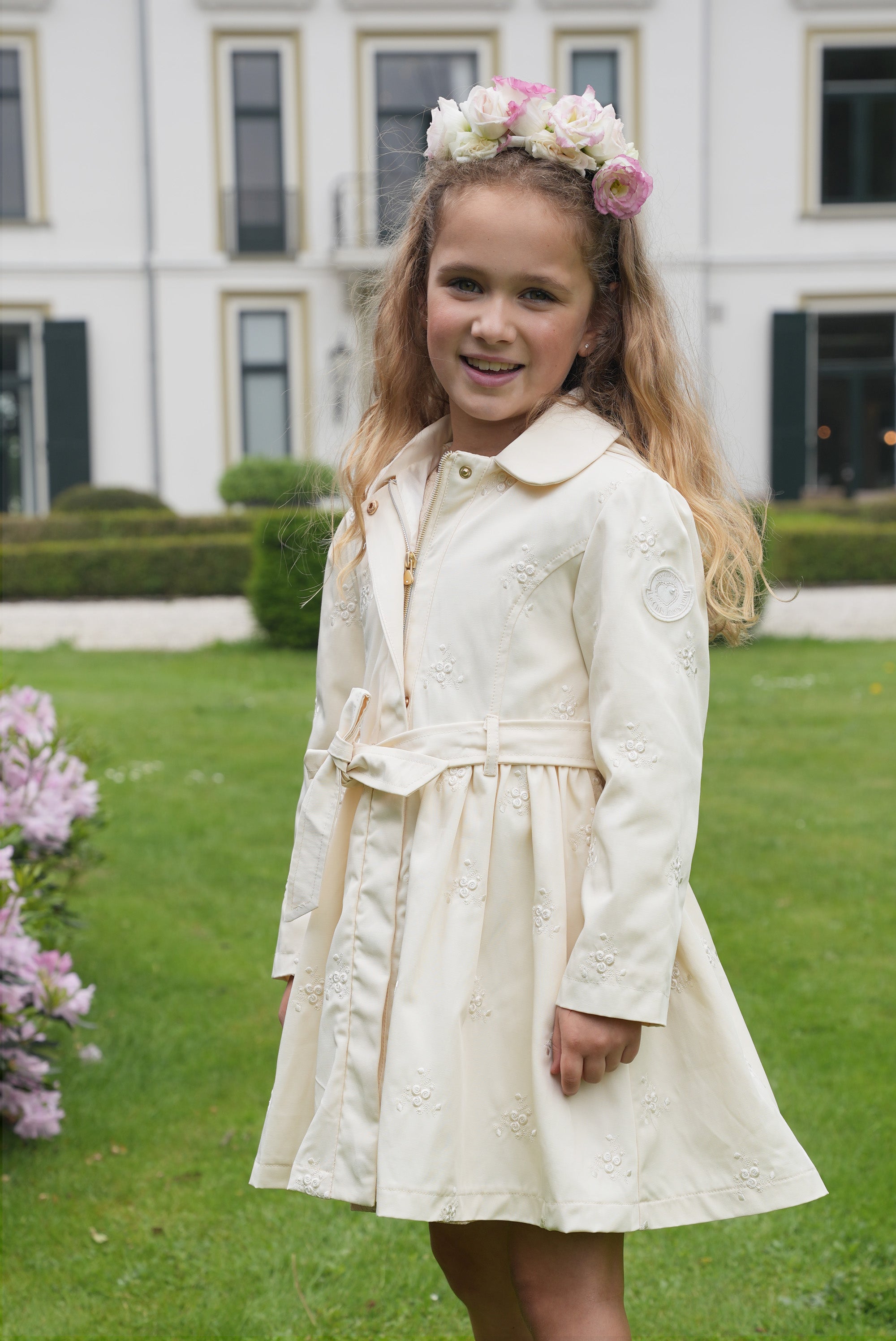 BELSA embroidered summer coat Pearled Ivory