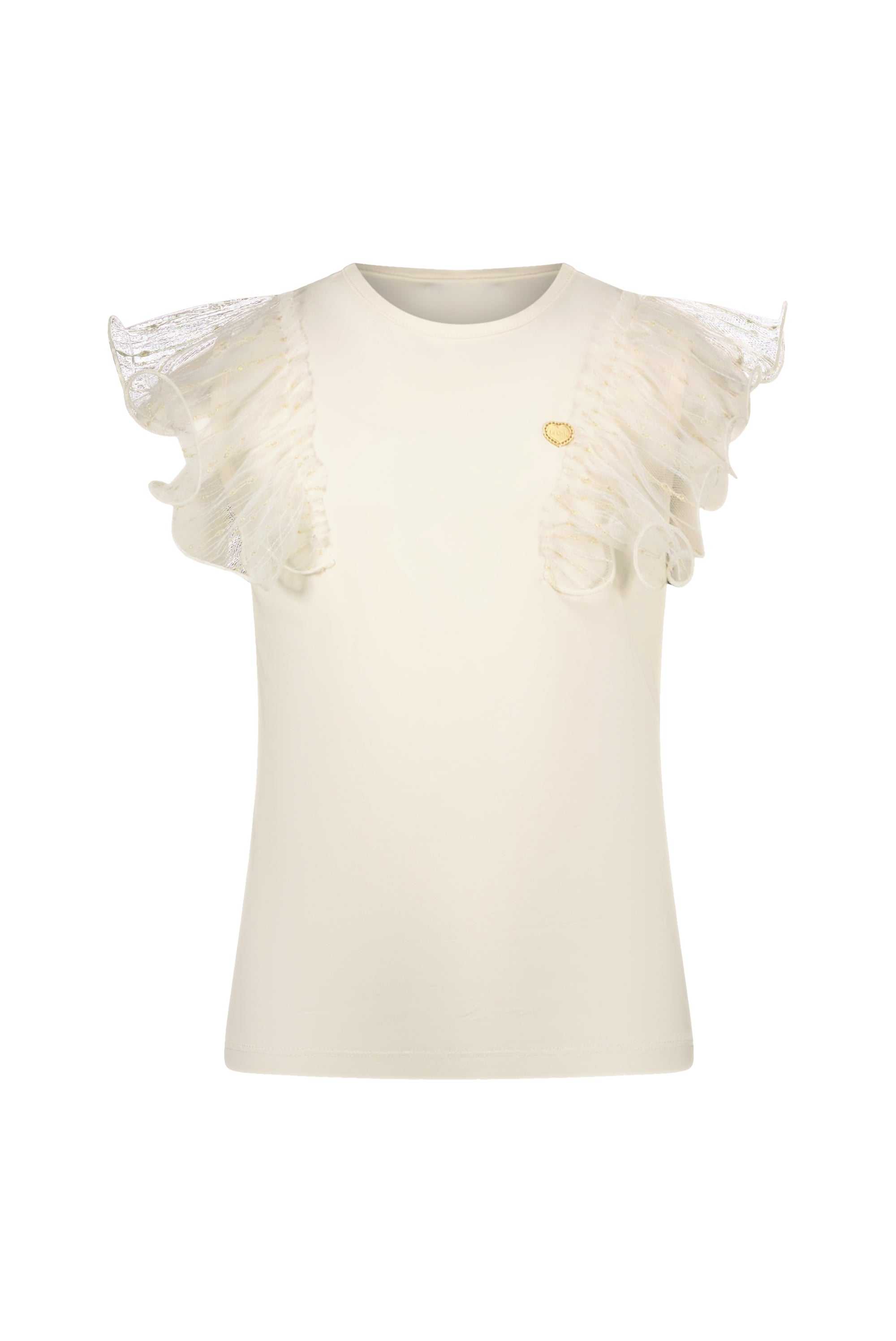 ♥NOBLESSE♥ lurex net T-shirt *Pearled Ivory*