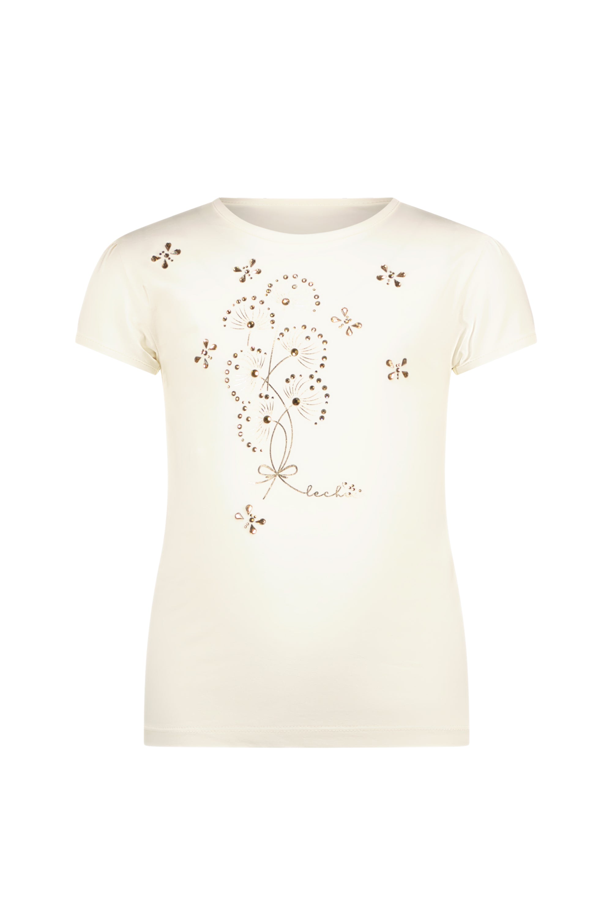 ♥NOMMY♥ foil & stones T-shirt *Pearled Ivory*