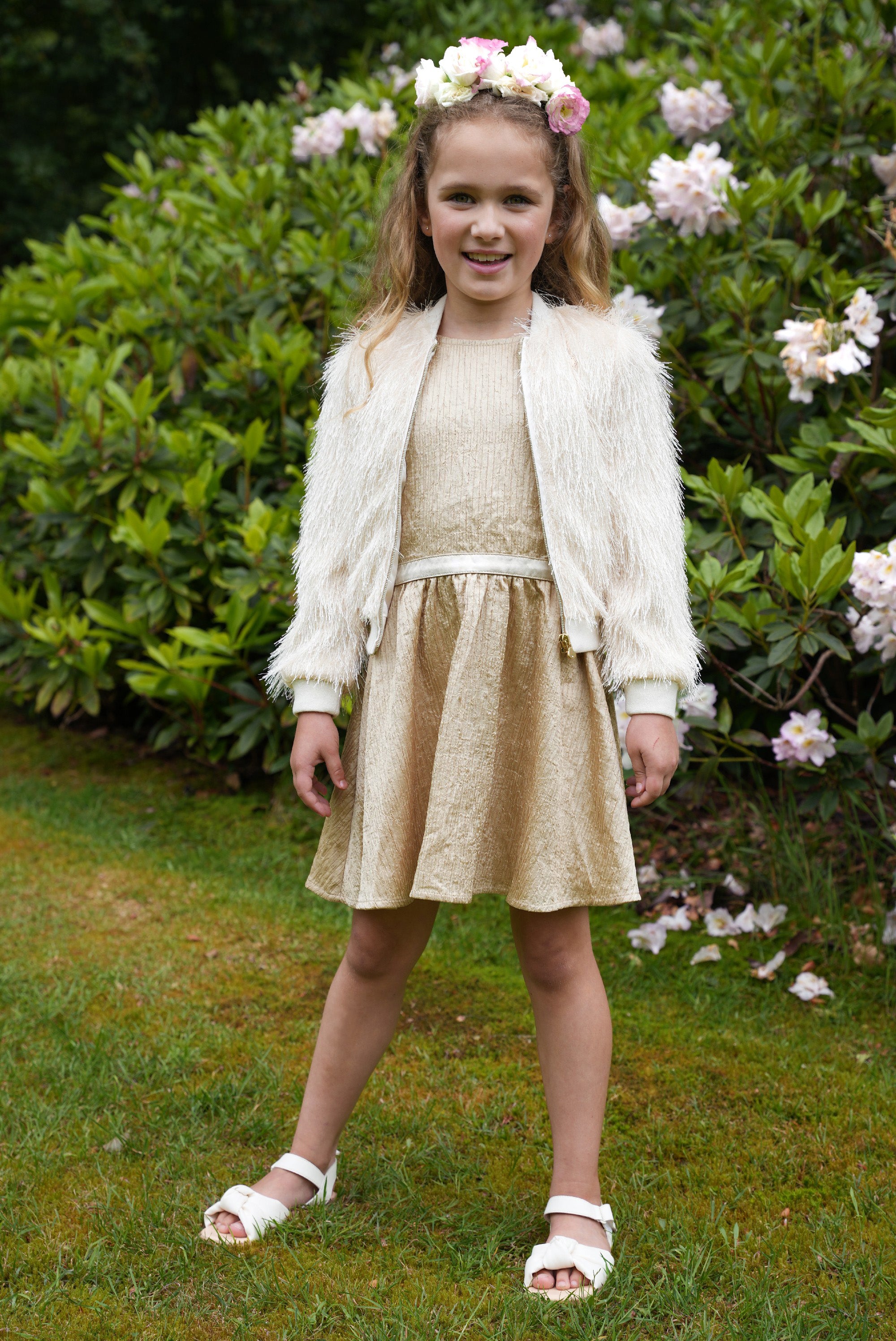 ♥SYMIRA♥ crushed satin dress *Gold Rush*