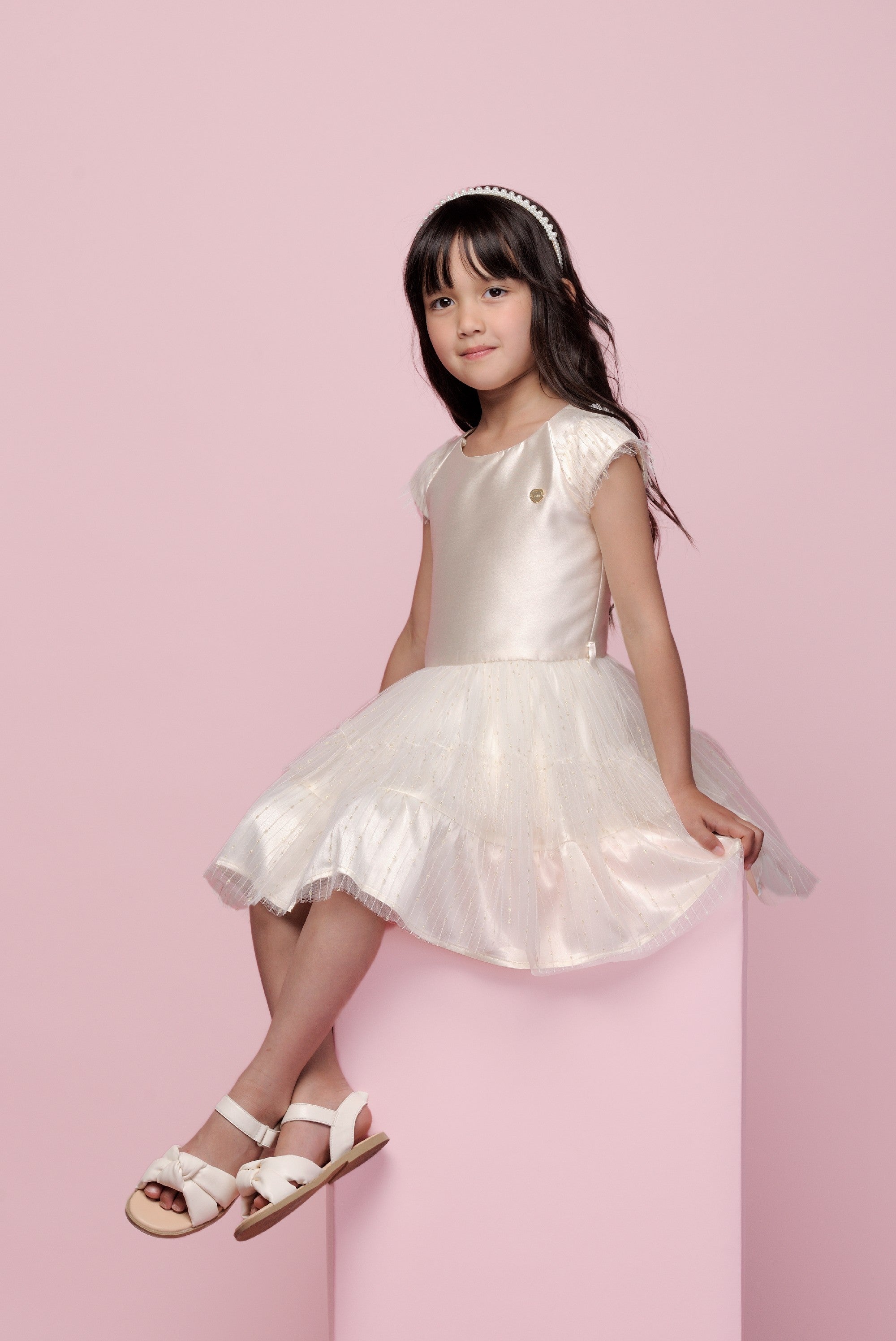 ♥SOSUMMER♥ gold net smock dress *Gold Rush*