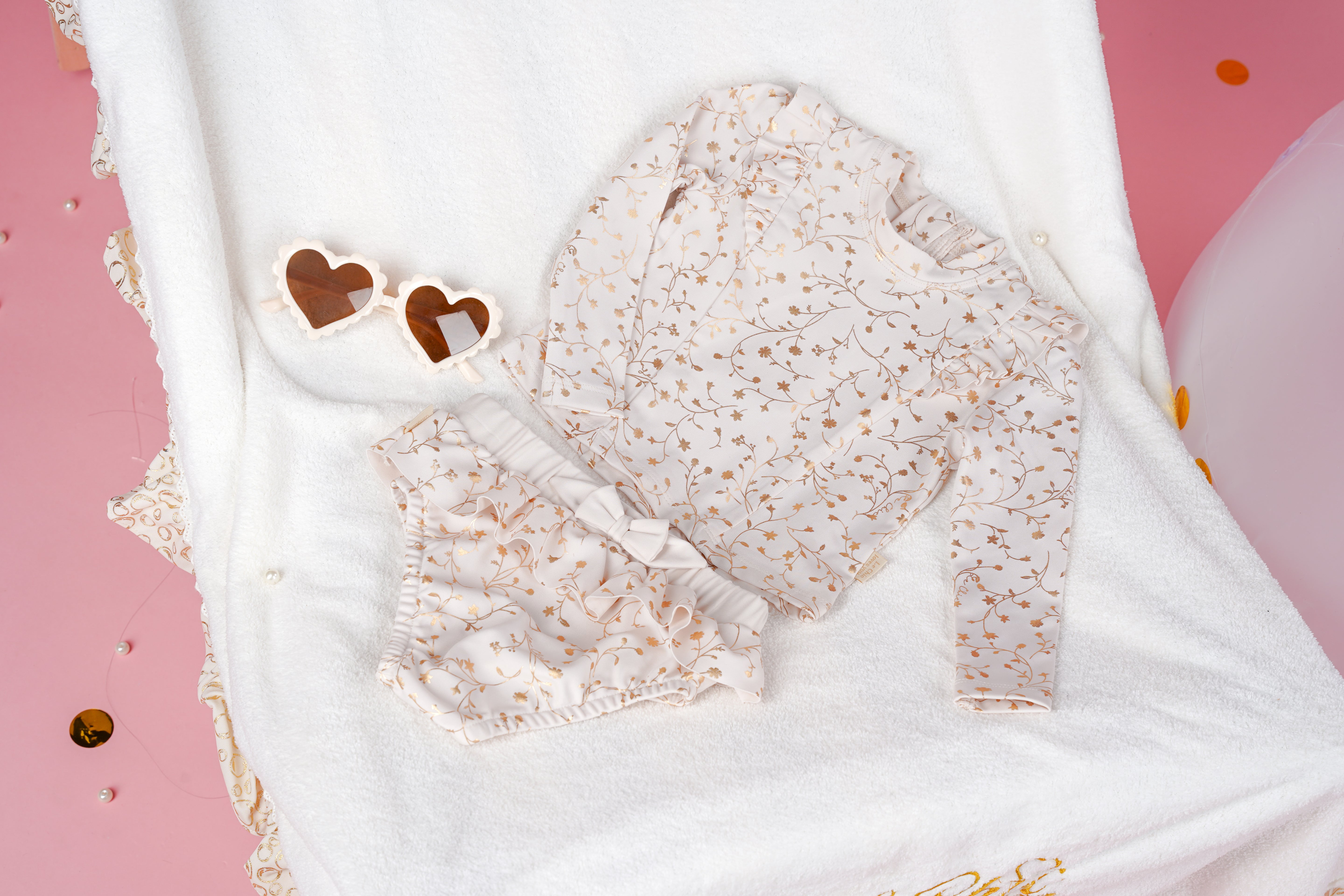♥ZOÉ♥ 2-piece swimset & sunglasses *Pearled Ivory*