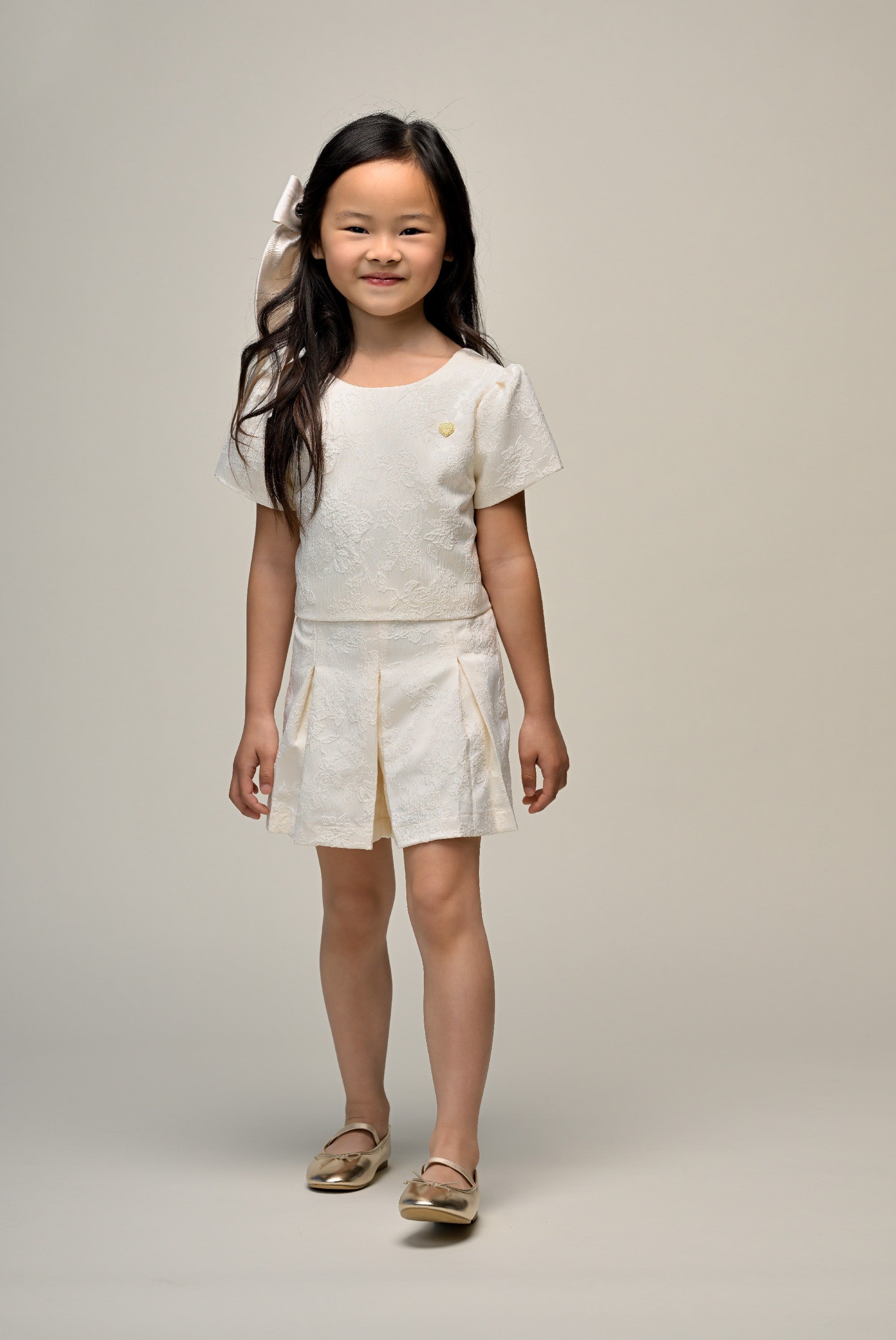 ECLIPSE damast top. Pearl