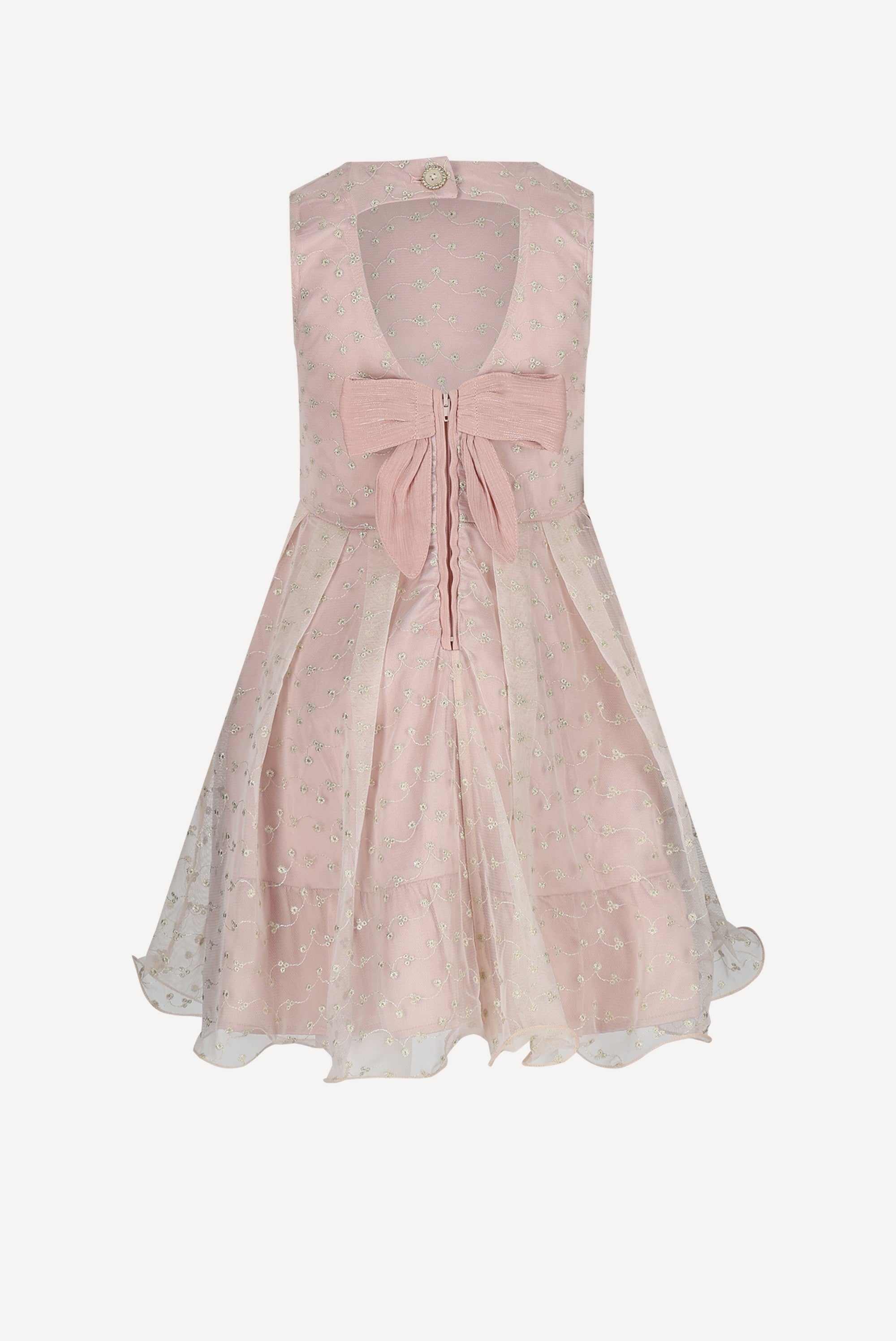 SOLUNA open-back jurk. Pink Symphony