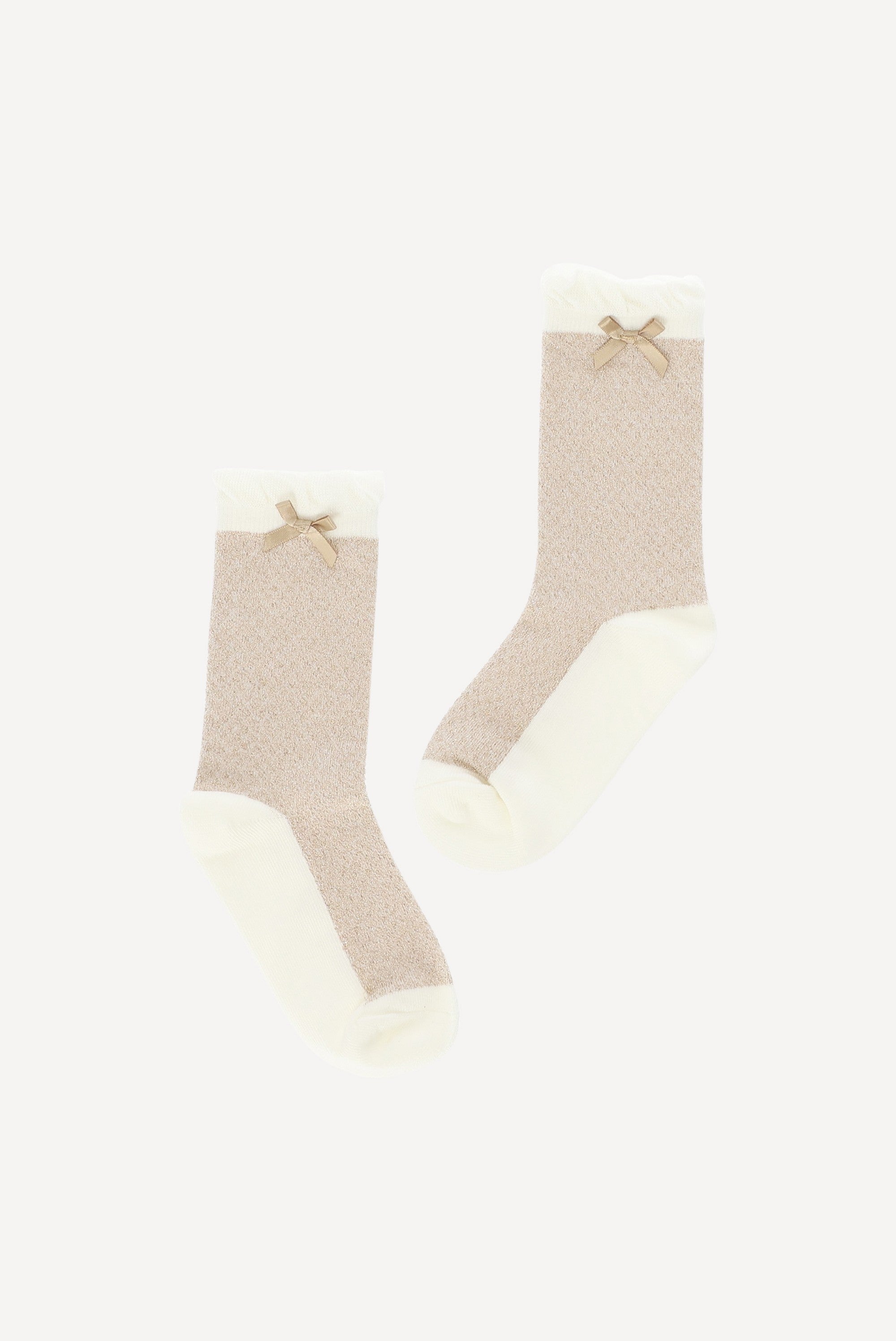 RHONDY glitter sokken. Gold/Pearl