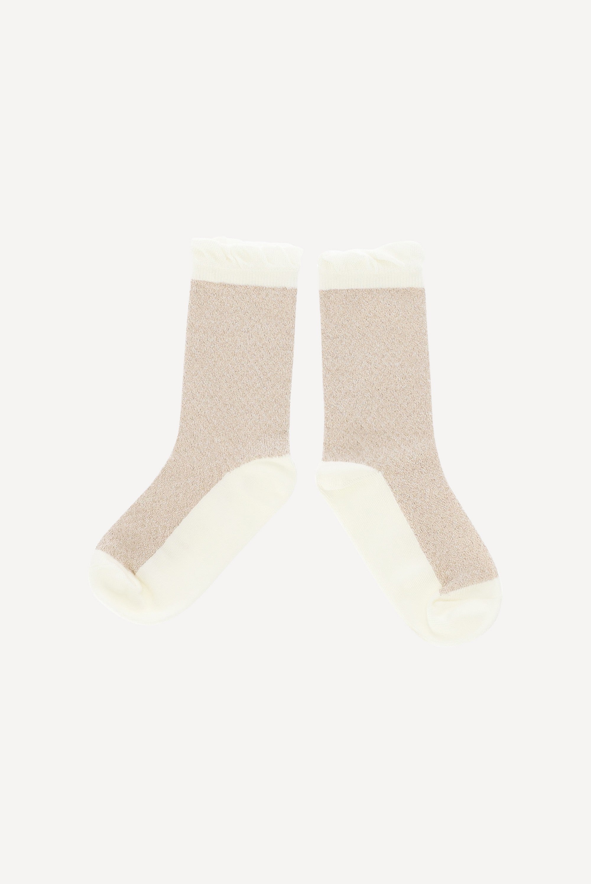 RHONDY glitter sokken. Gold/Pearl
