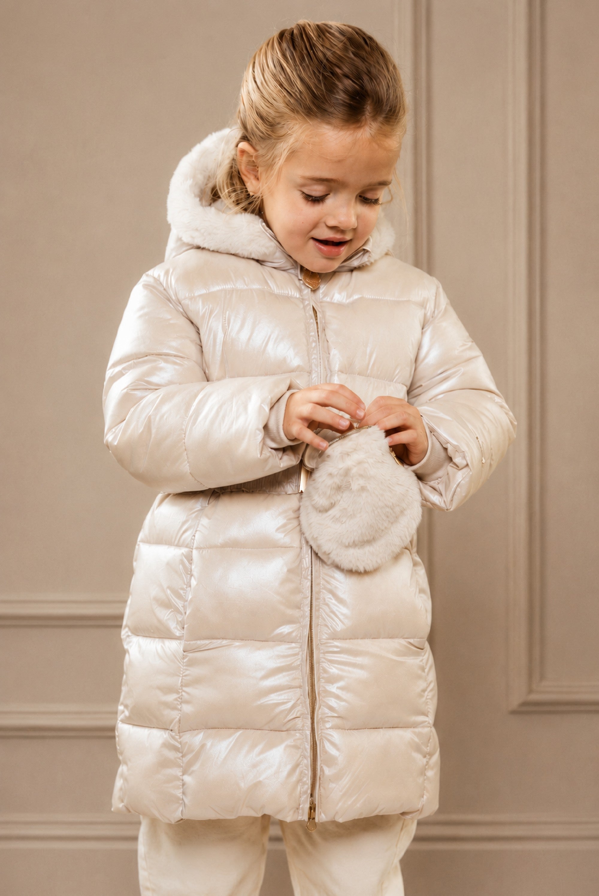 BODHI winterjas met tasje - Silver Shadow