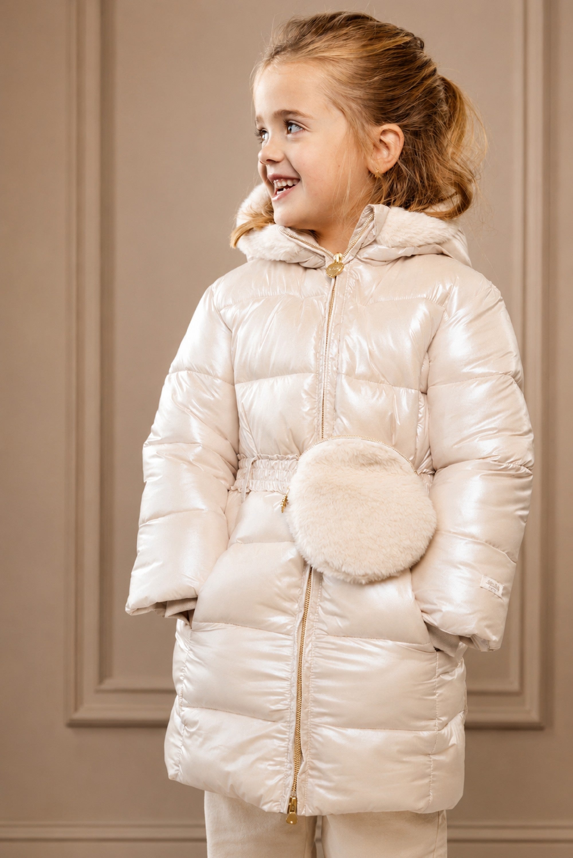 BODHI winterjas met tasje - Silver Shadow