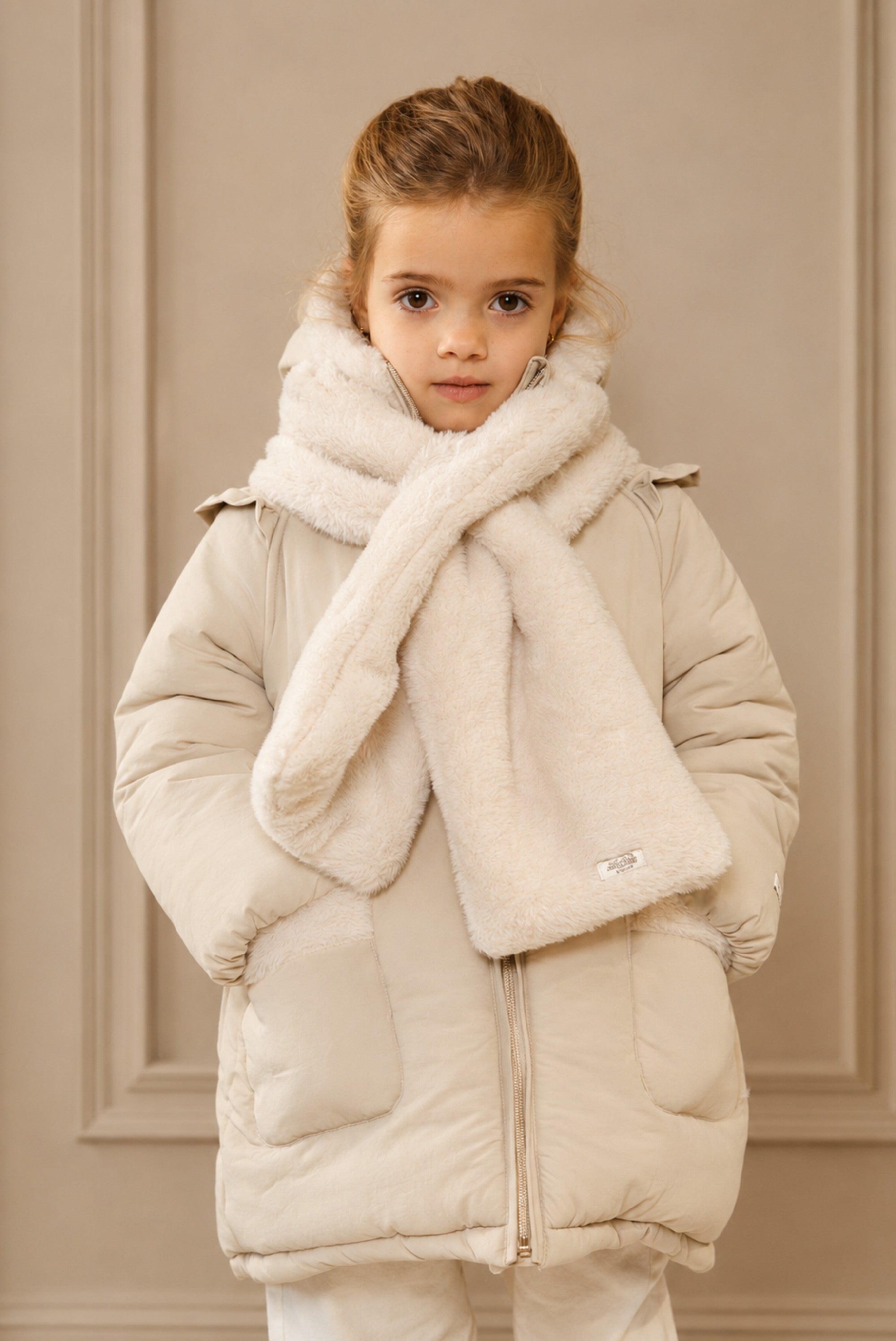 RIANNA furry sjaal - Antique White