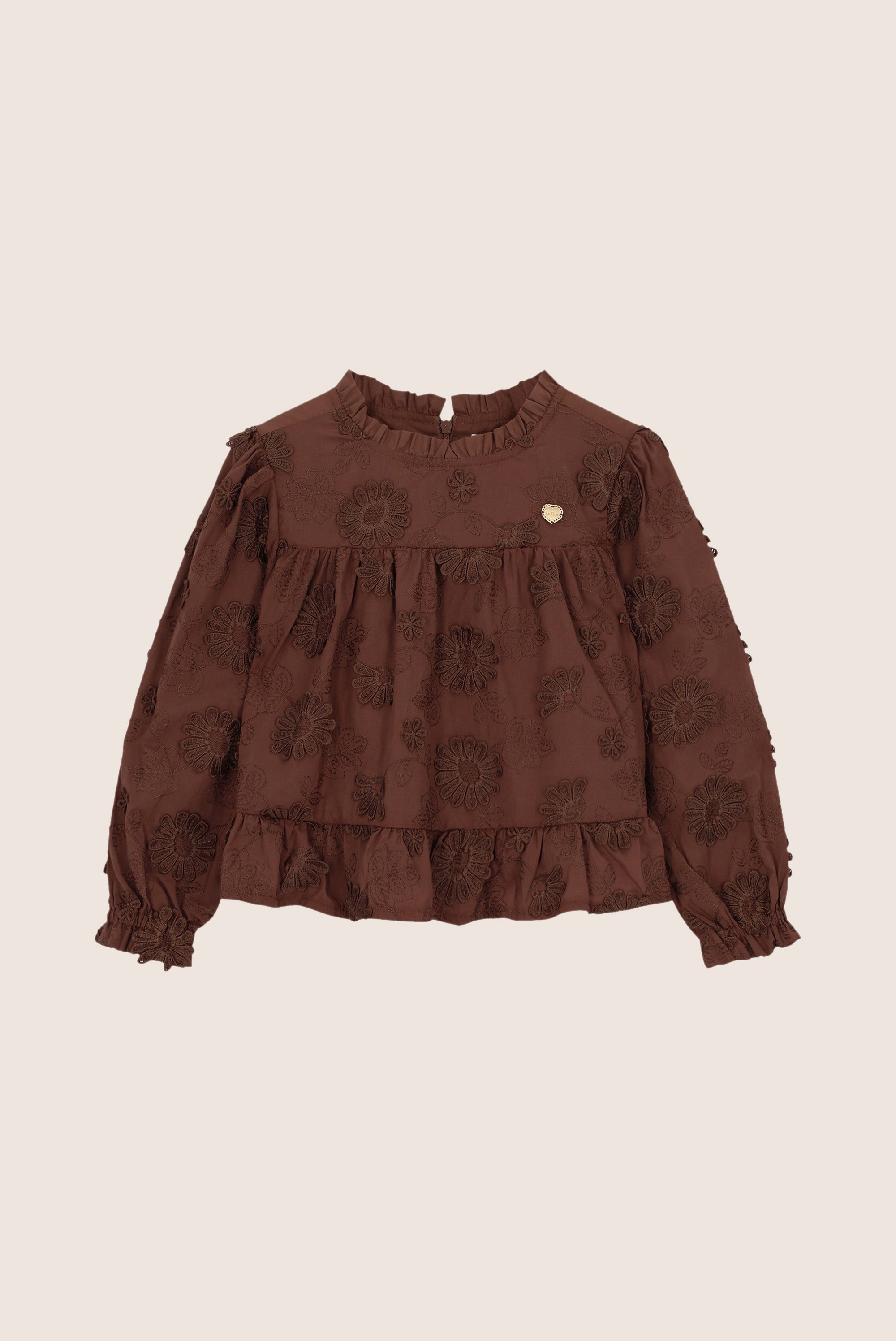 ELLA choco bloemen top - Chocolate Chip
