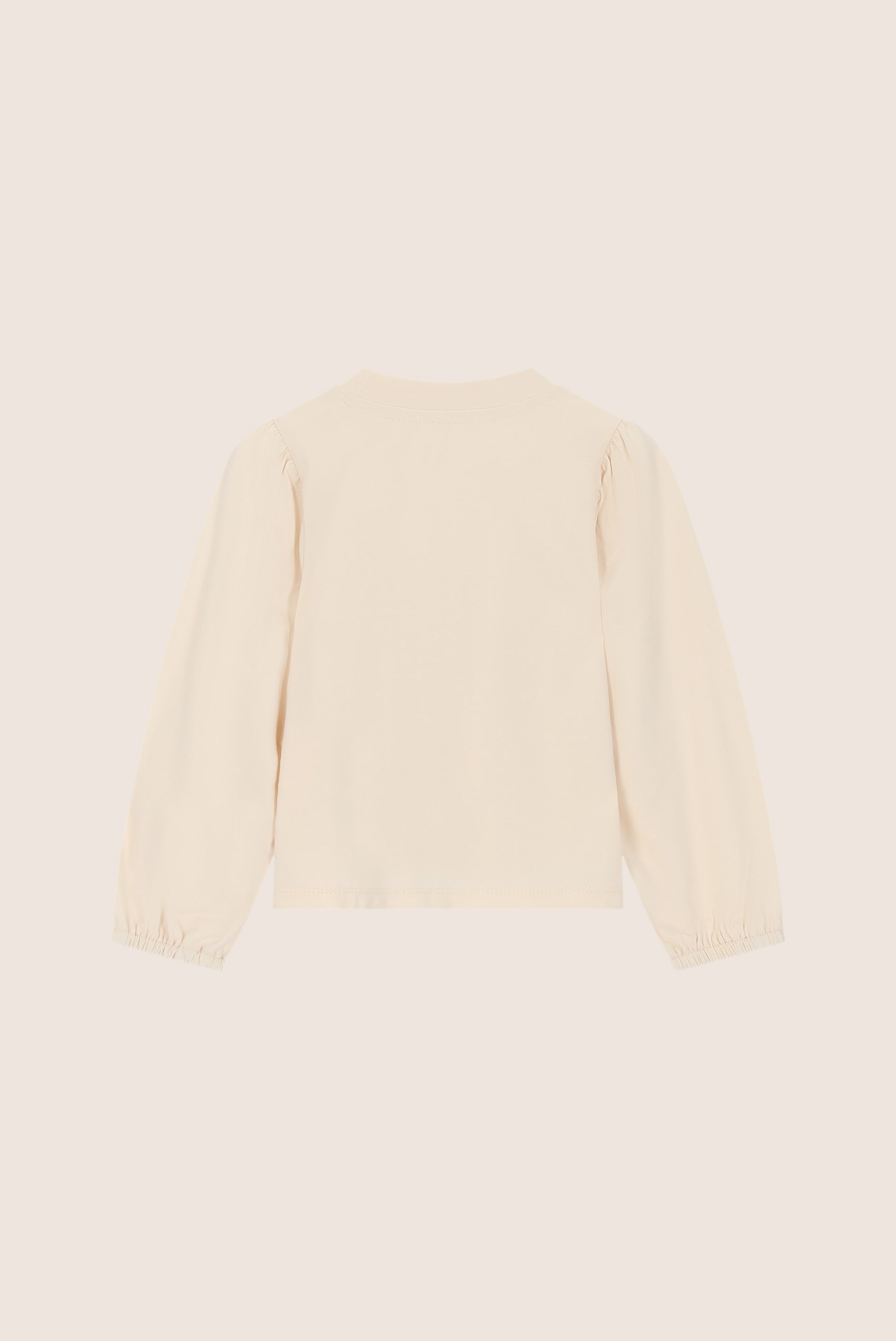 NOOR top met strass strikjes - Warm Winter White