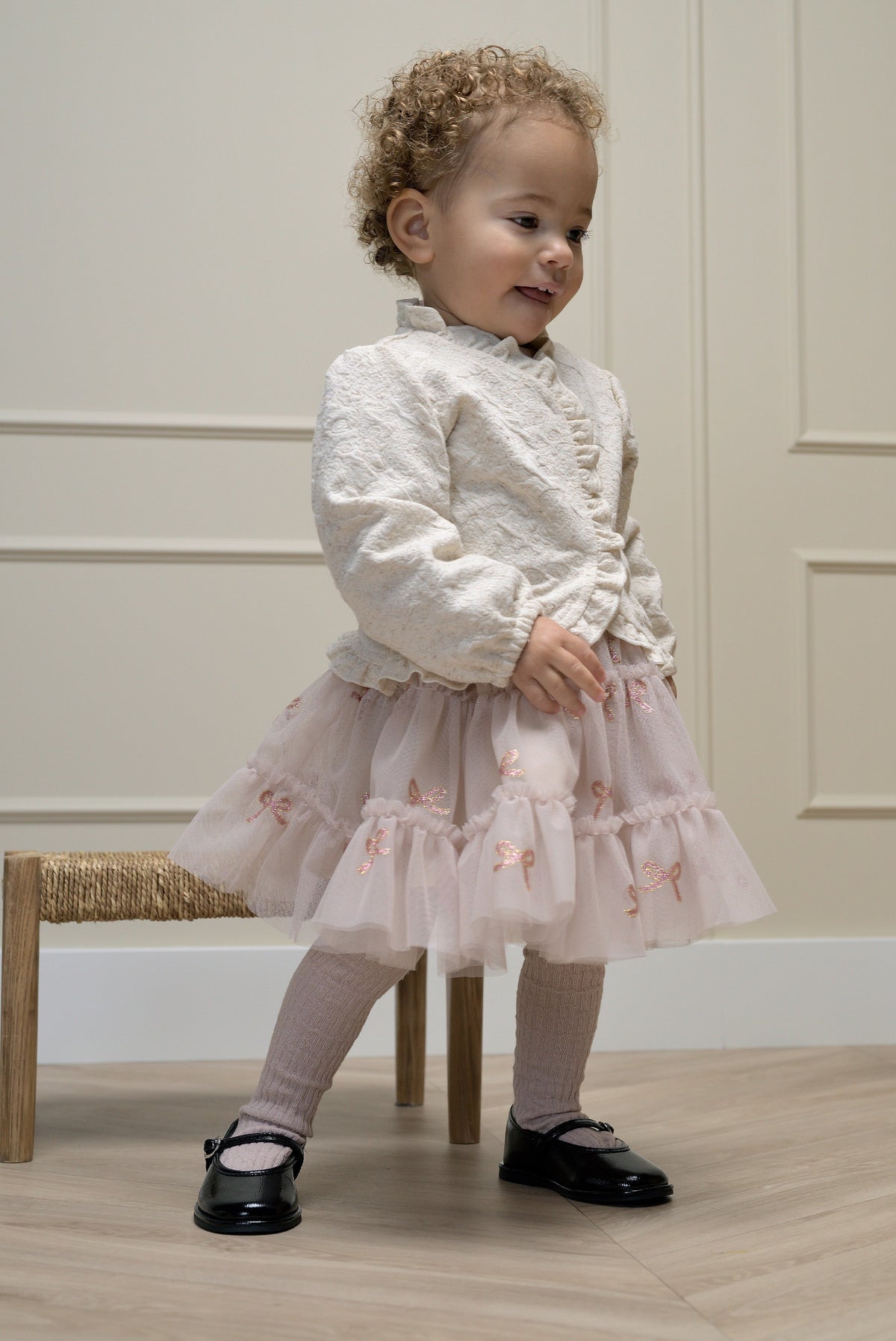 OPHALY vestje met ruffles - Beige Melee
