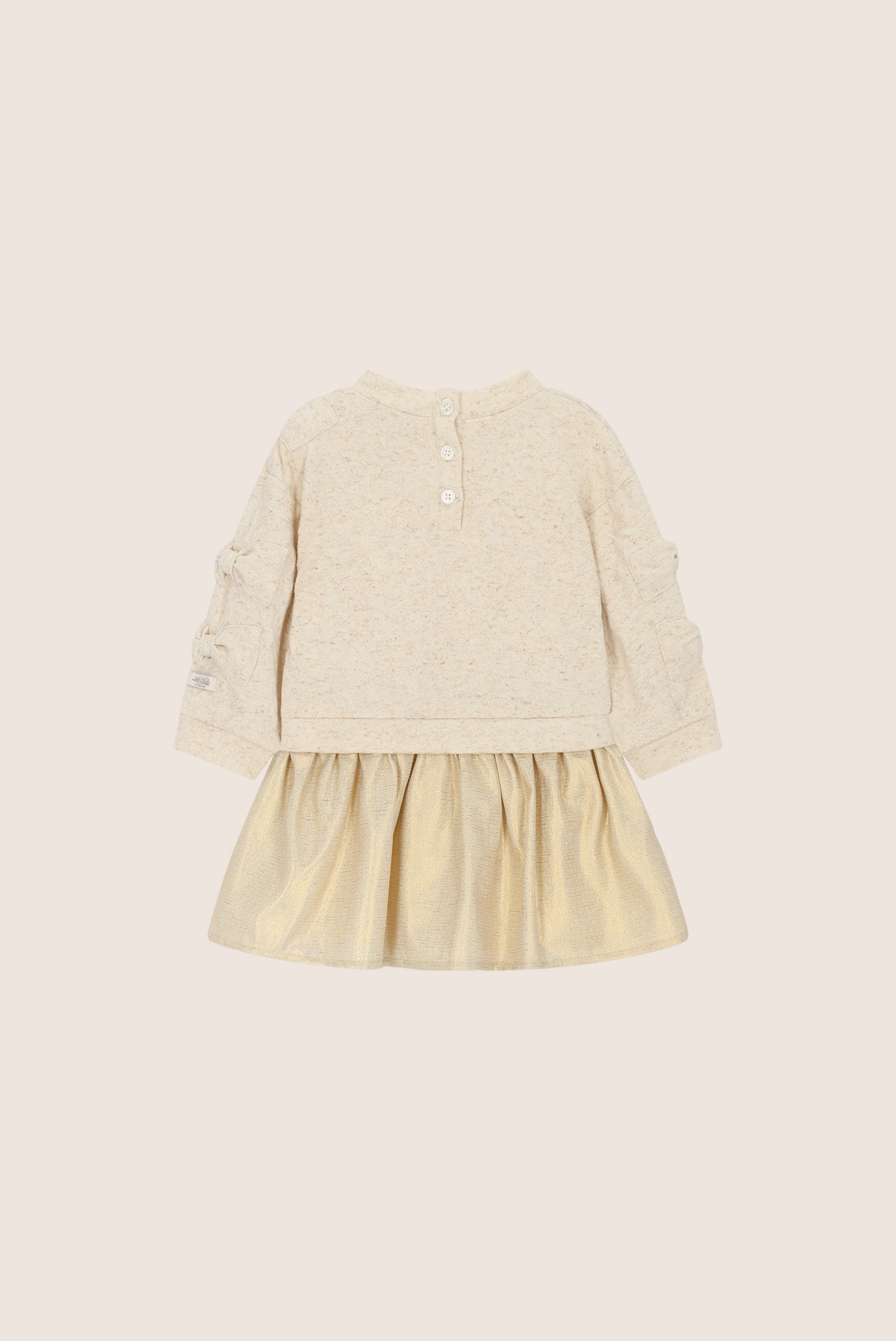SABY combi jurkje met strikken - Beige Melee