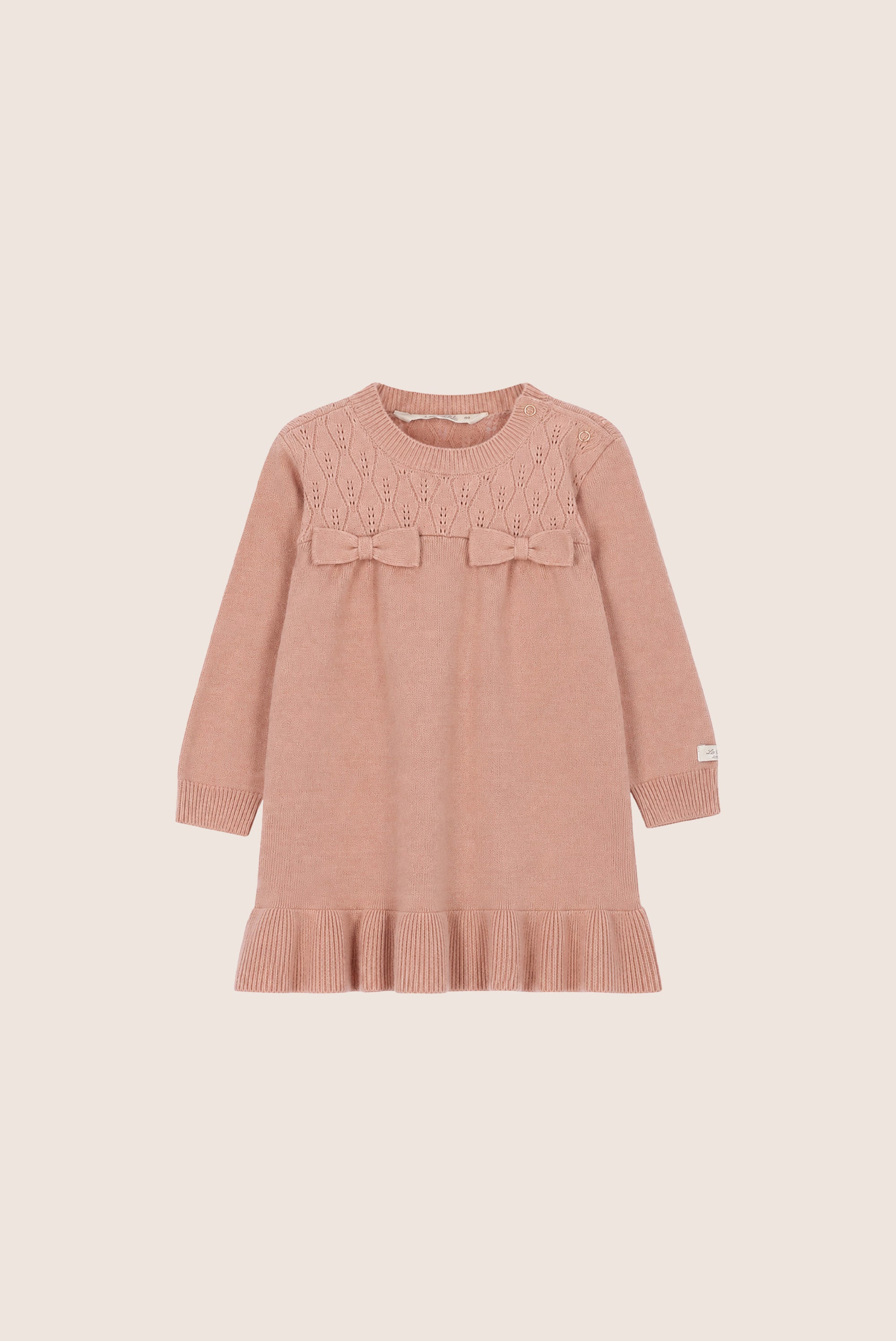 SADY ajour gebreide jurk - Victorian Pink