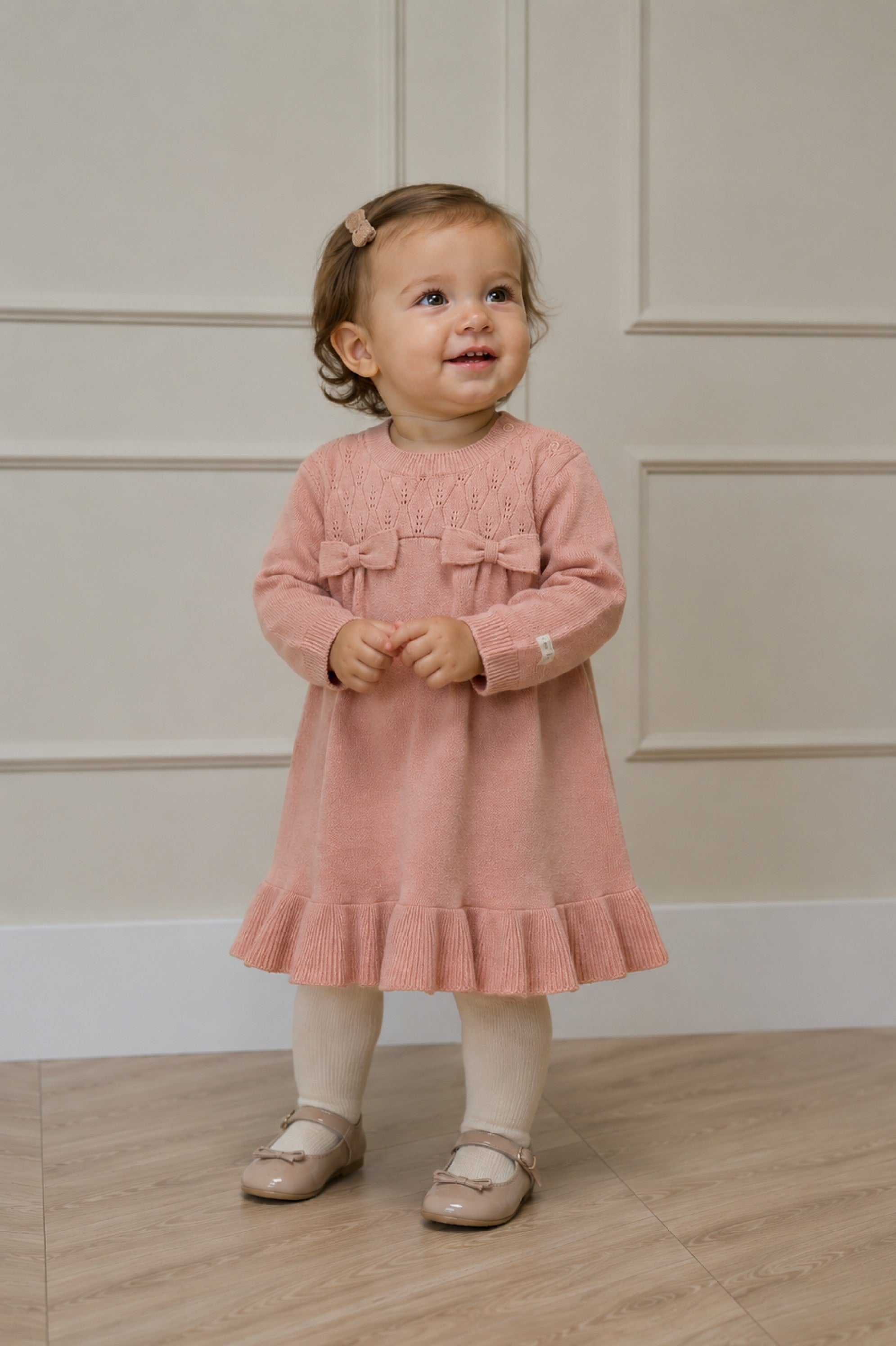 SADY ajour gebreide jurk - Victorian Pink