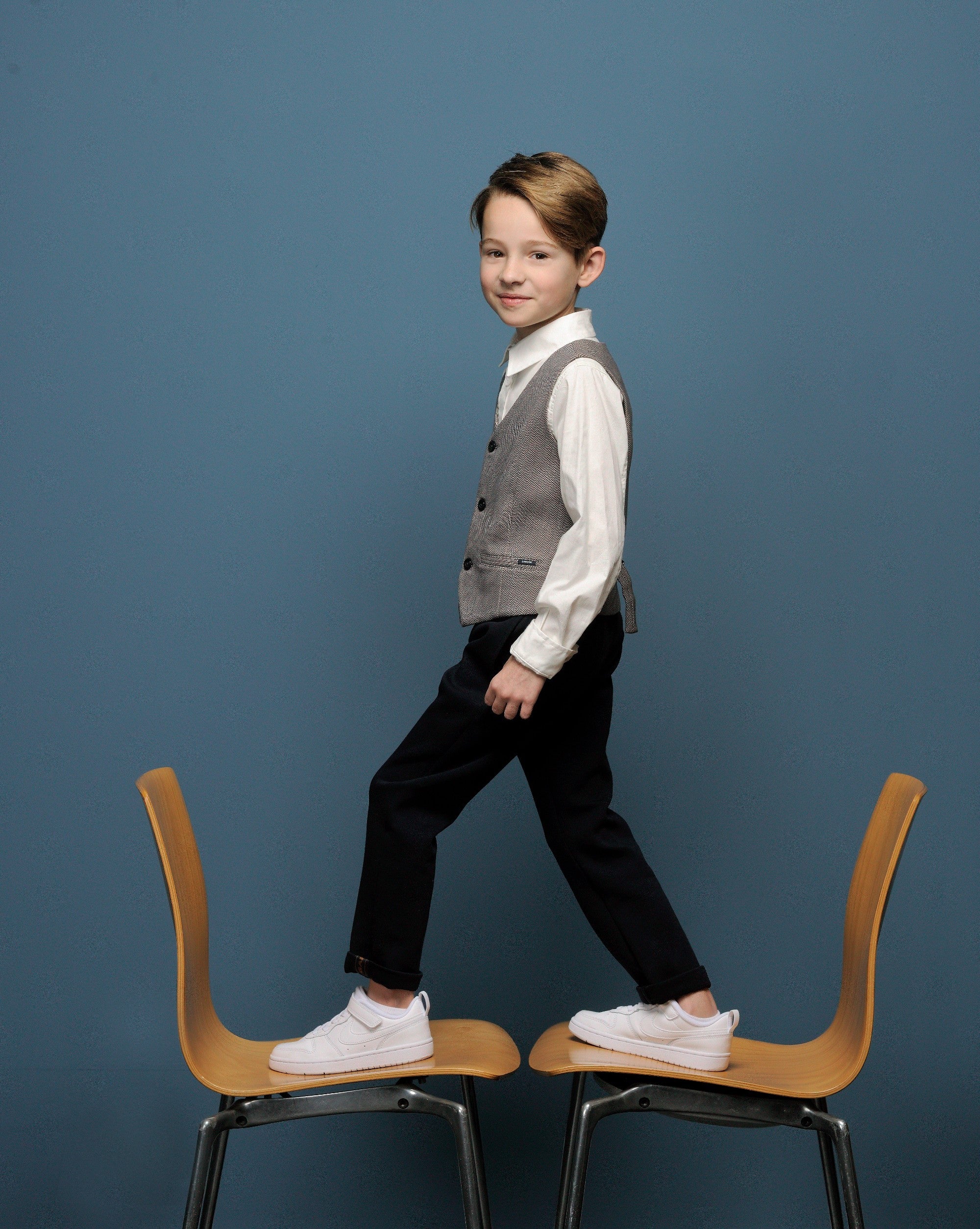 ◘ ART ◘ herringbone waistcoat *Navy*