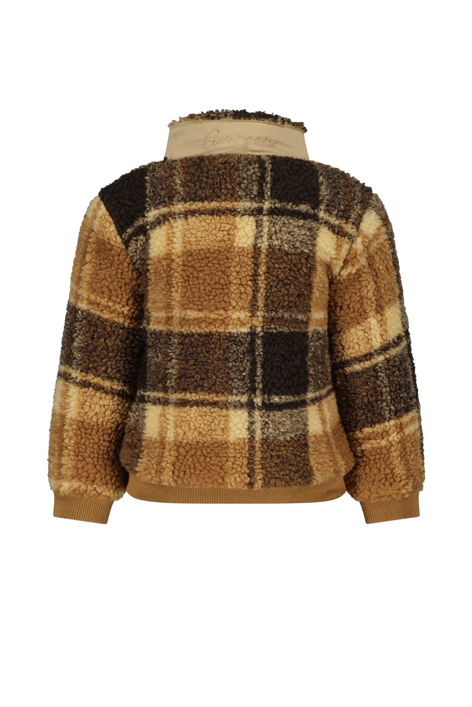 ◘ OFAHMY ◘ checked teddy zip-up *Toffee*