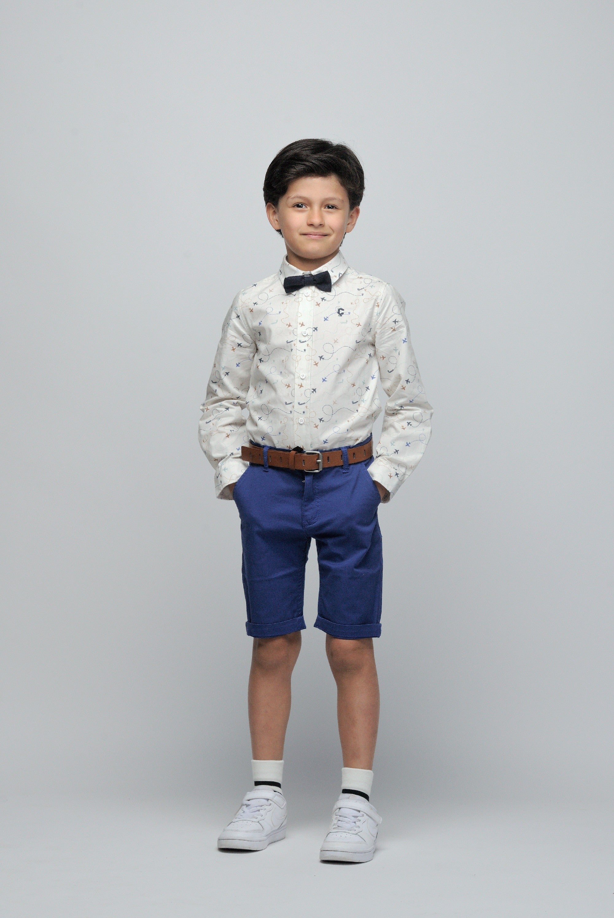 EVAN fitted AOP Garçon shirt *White*