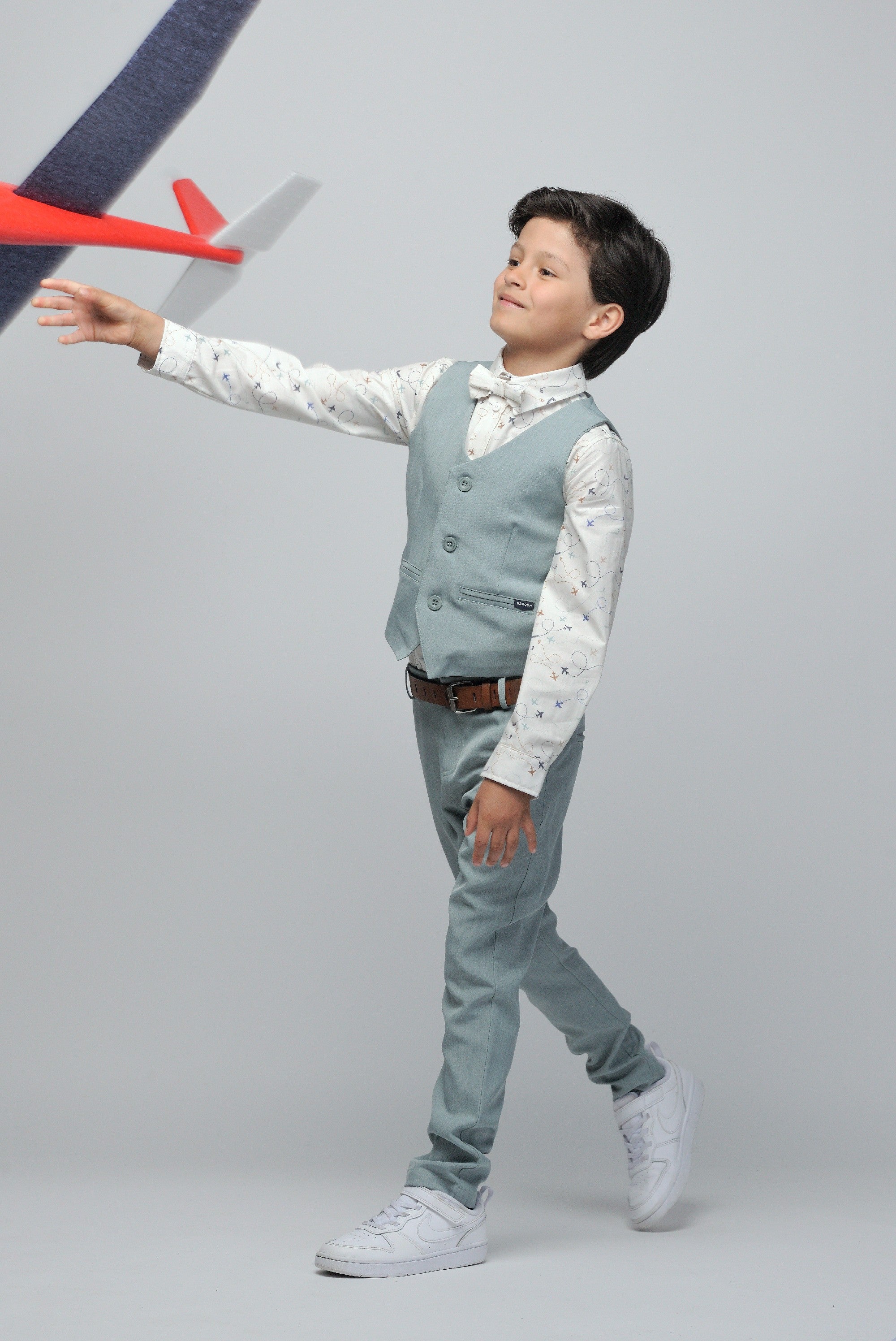 EVAN fitted AOP Garçon shirt *White*