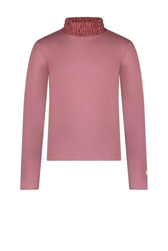 Nesrin high collar shirt & Tamar dotted mesh skirt