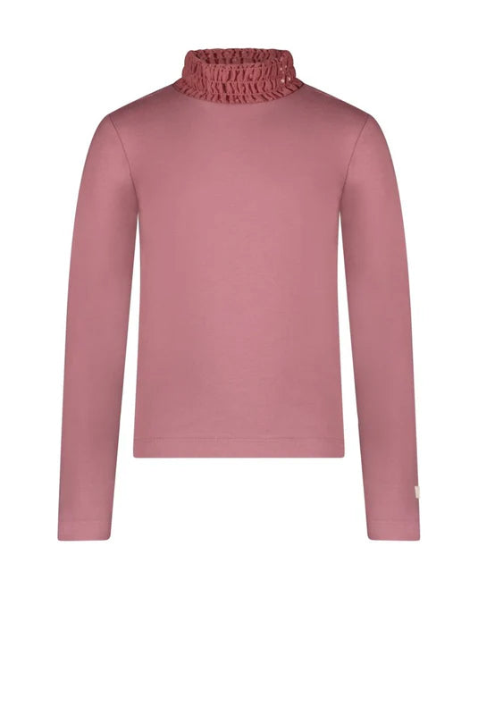 Nesrin high collar shirt & Tamar dotted mesh skirt