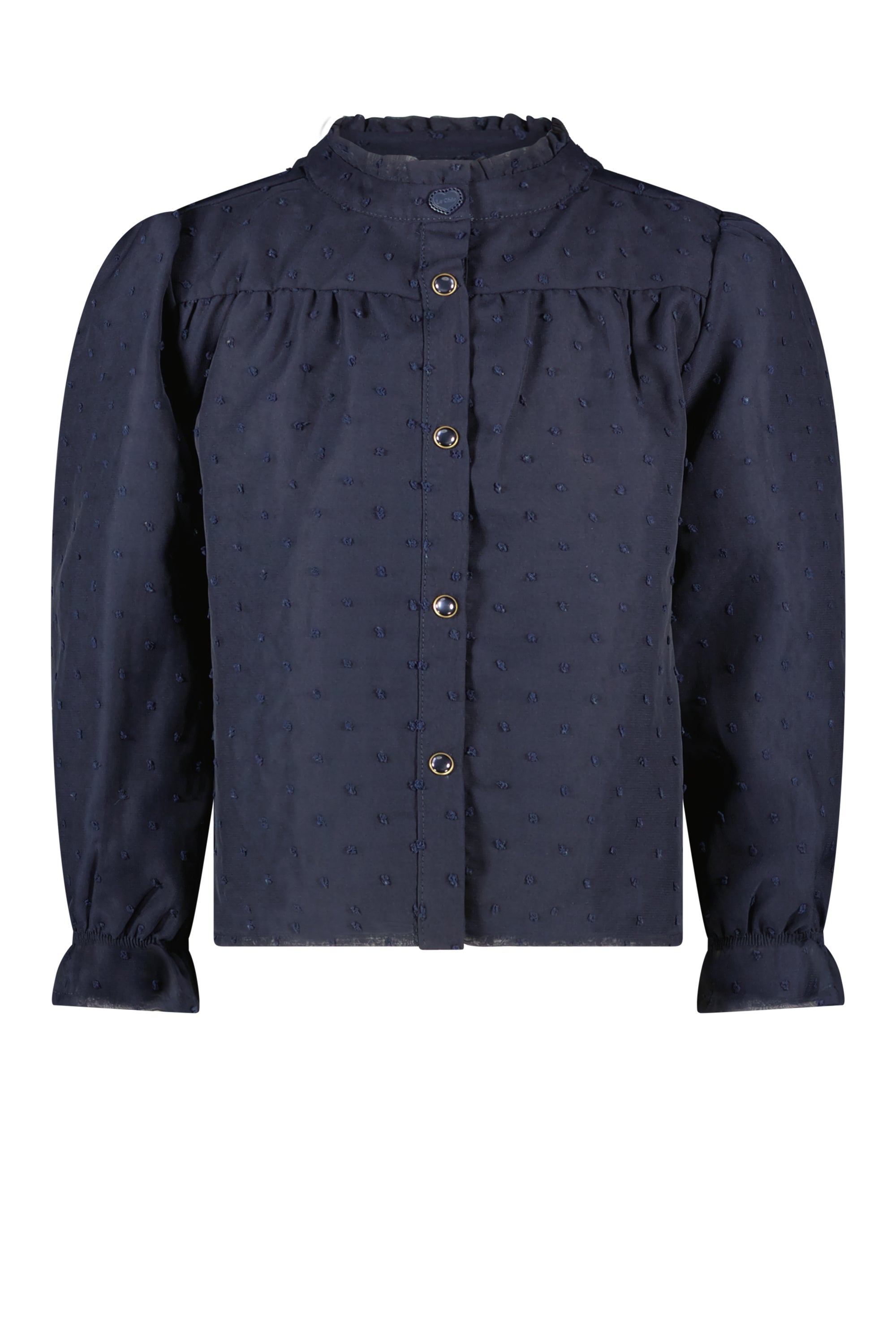 Eclair dotted mesh blouse & Dualy cable knit trousers