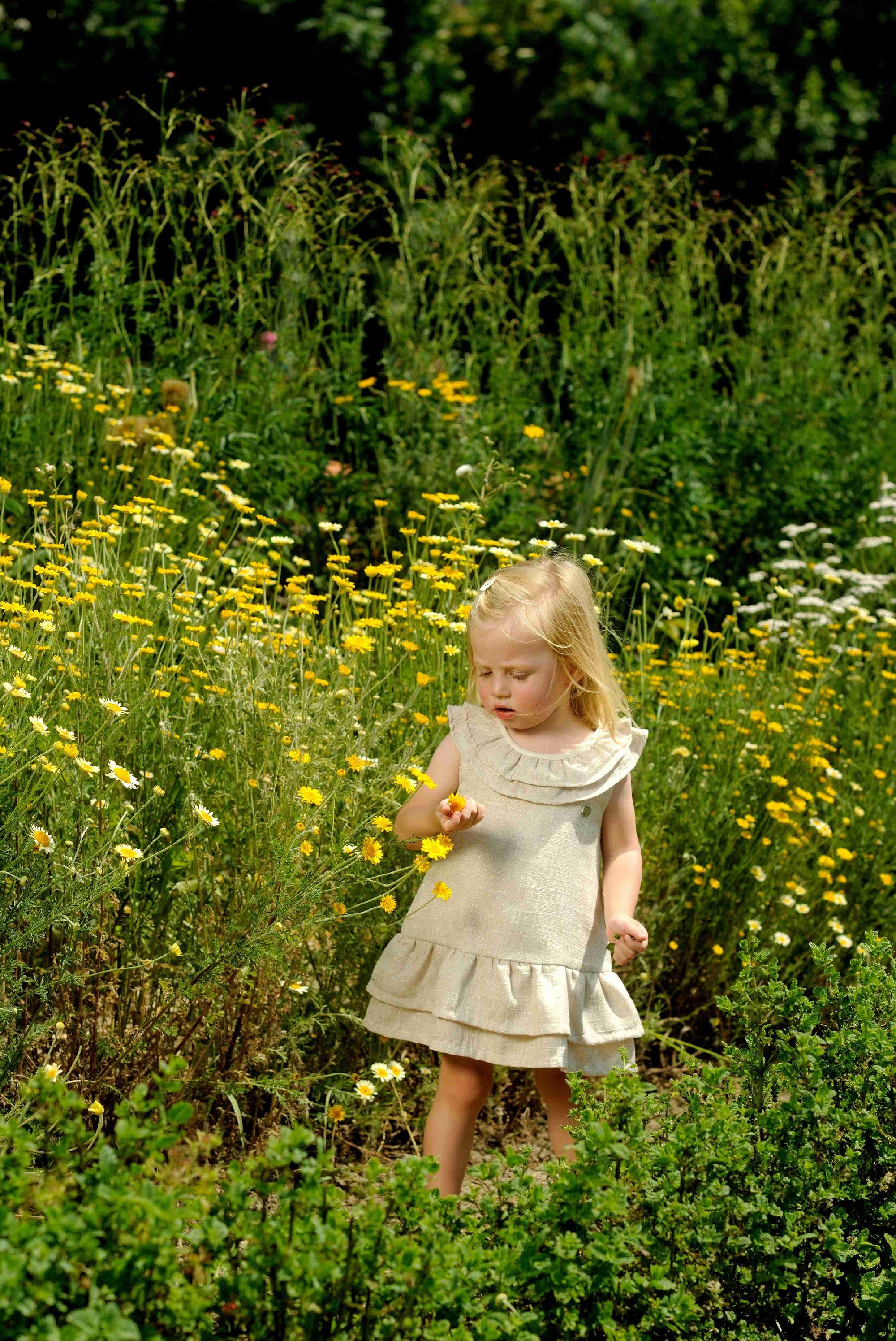 SASLY summer tweed dress Cappuccino