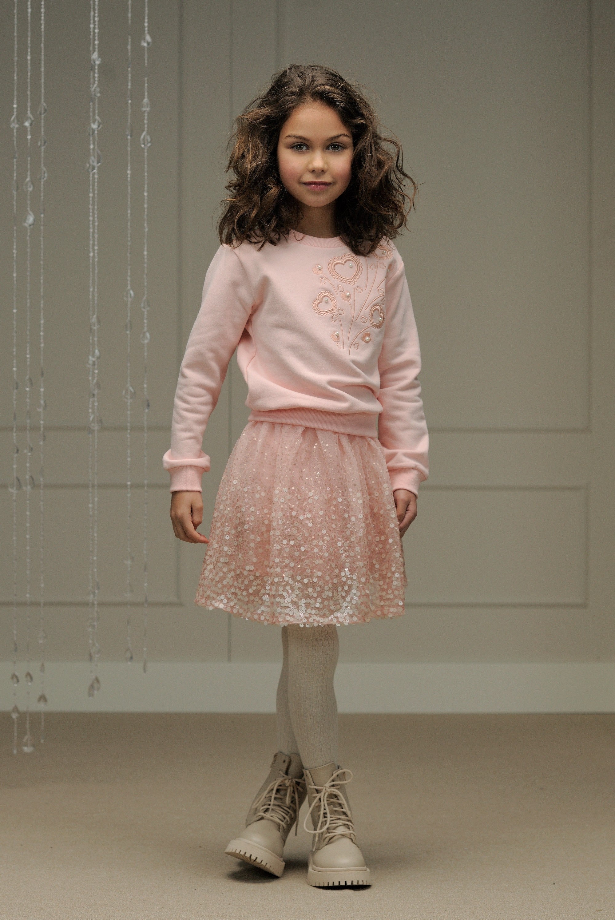 ♥ ODETTE ♥ embroidered sweater *Rose Quartz*