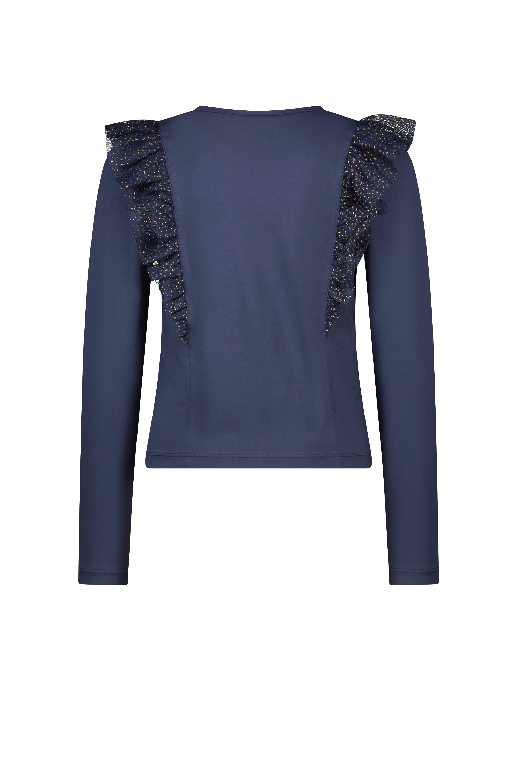 ♥ NUFFY ♥ glitter-ruffle T-shirt *Blue Navy*