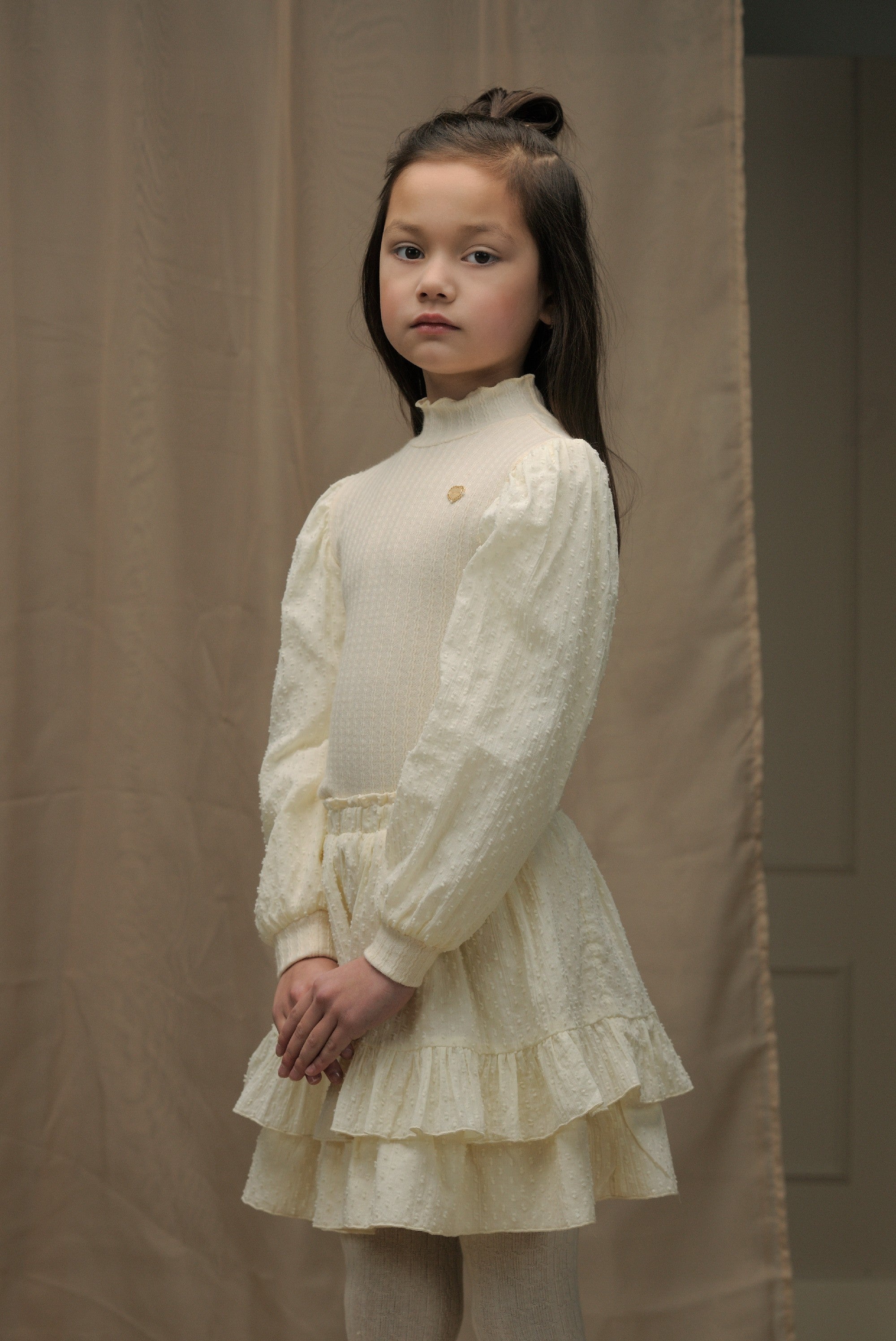 ♥ NOX ♥ soft knit &amp; voile top *Dreamy Creamy*