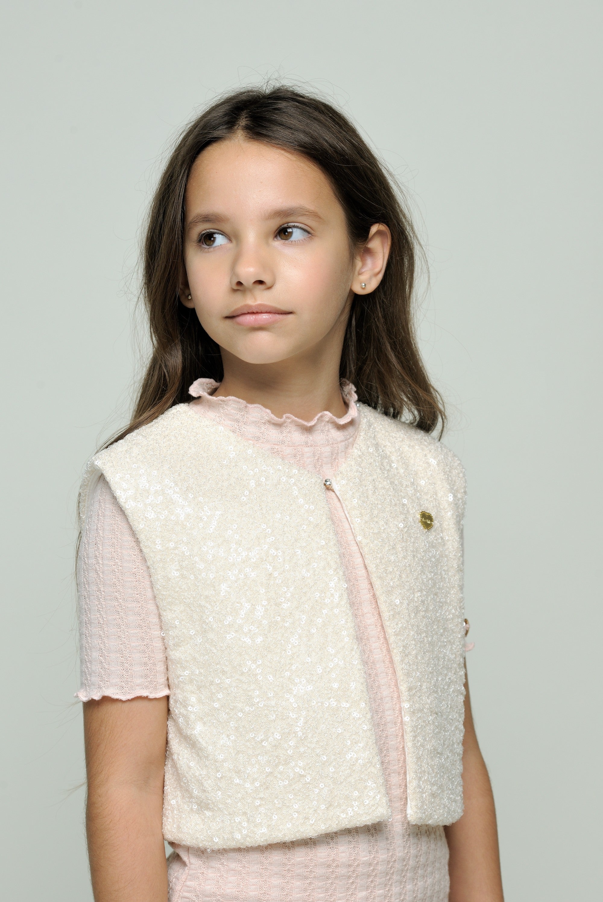 ♥ELOISE♥ spring sequins gilet *Pearled Ivory*