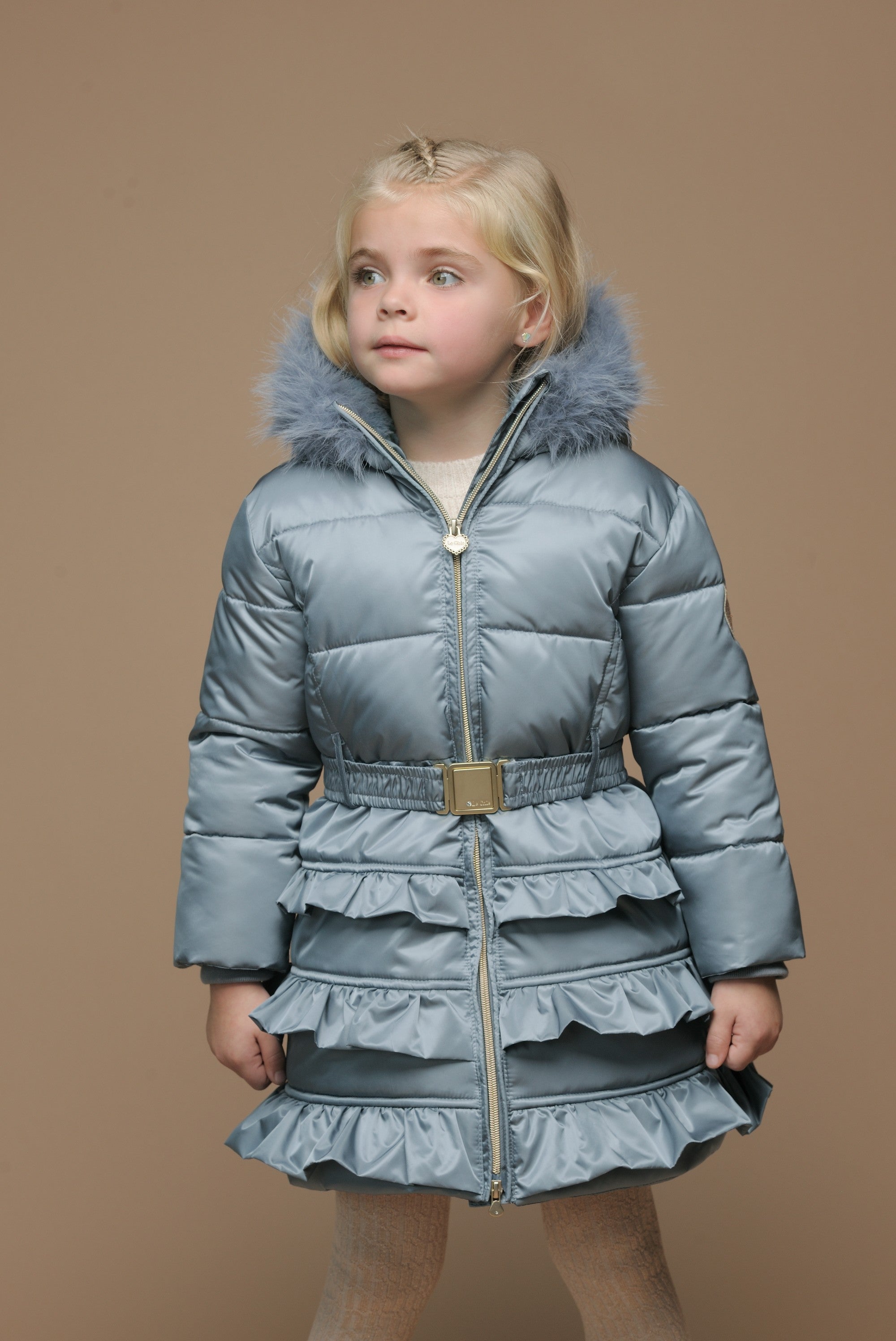 ♥ BLIGHT ♥ winterjas met ruches *Blauw*