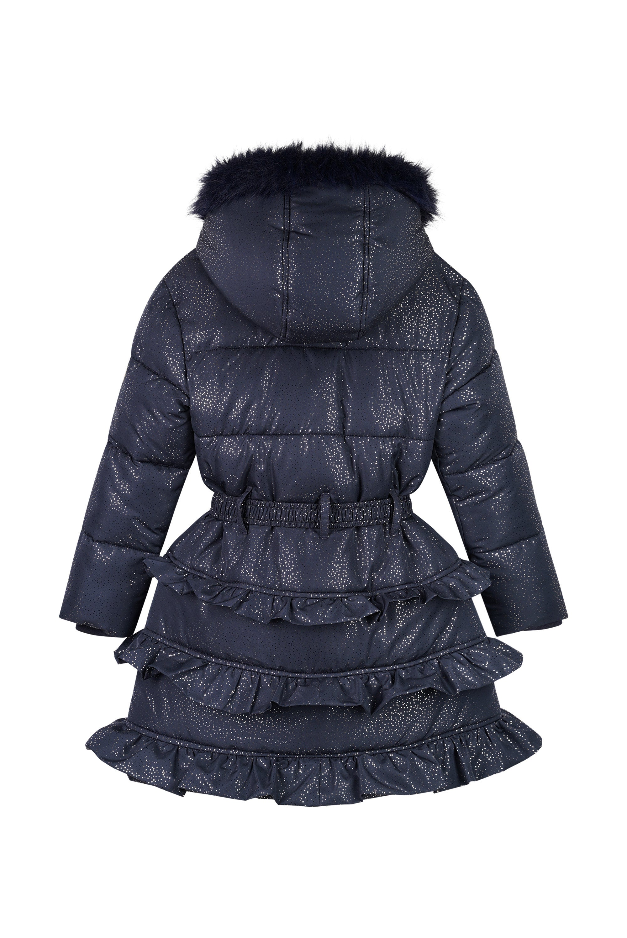 ♥ BLIGHT ♥ winterjas met ruches *Donkerblauw*