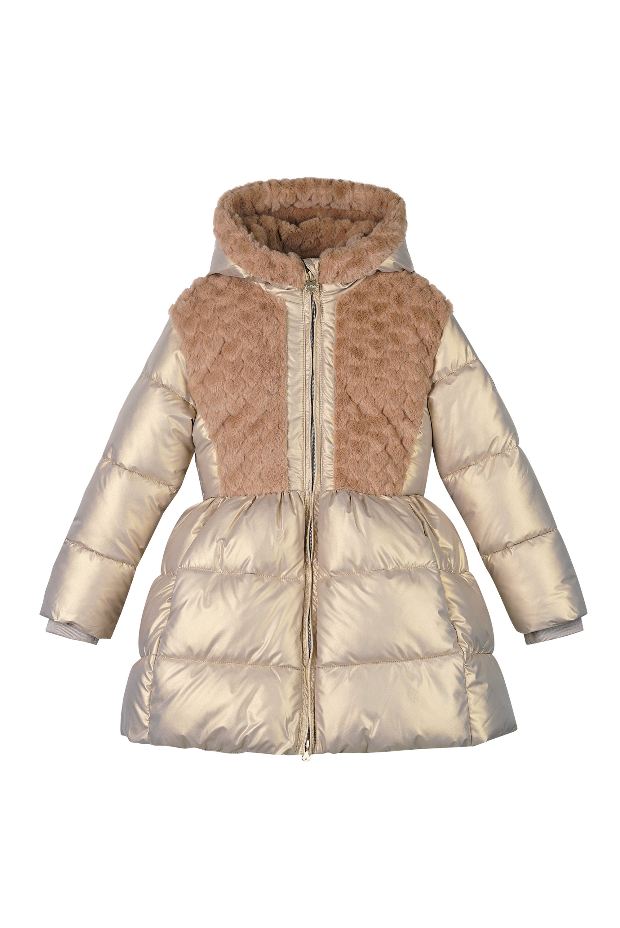 ♥ BLOOM ♥ winterjas met bont-lijf *Beige*