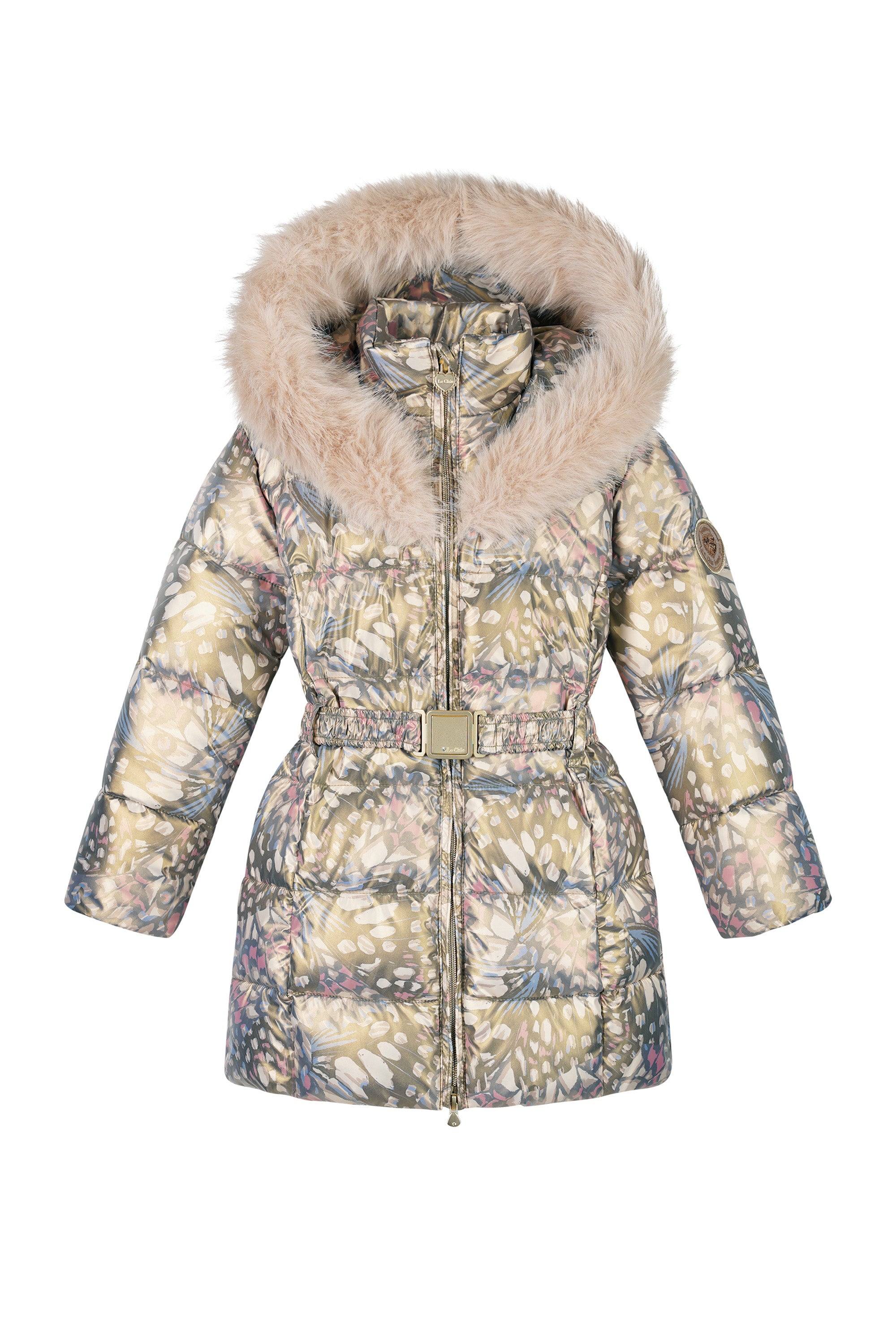 ♥ BODETTE ♥ winterjas met bontkraag *Print*