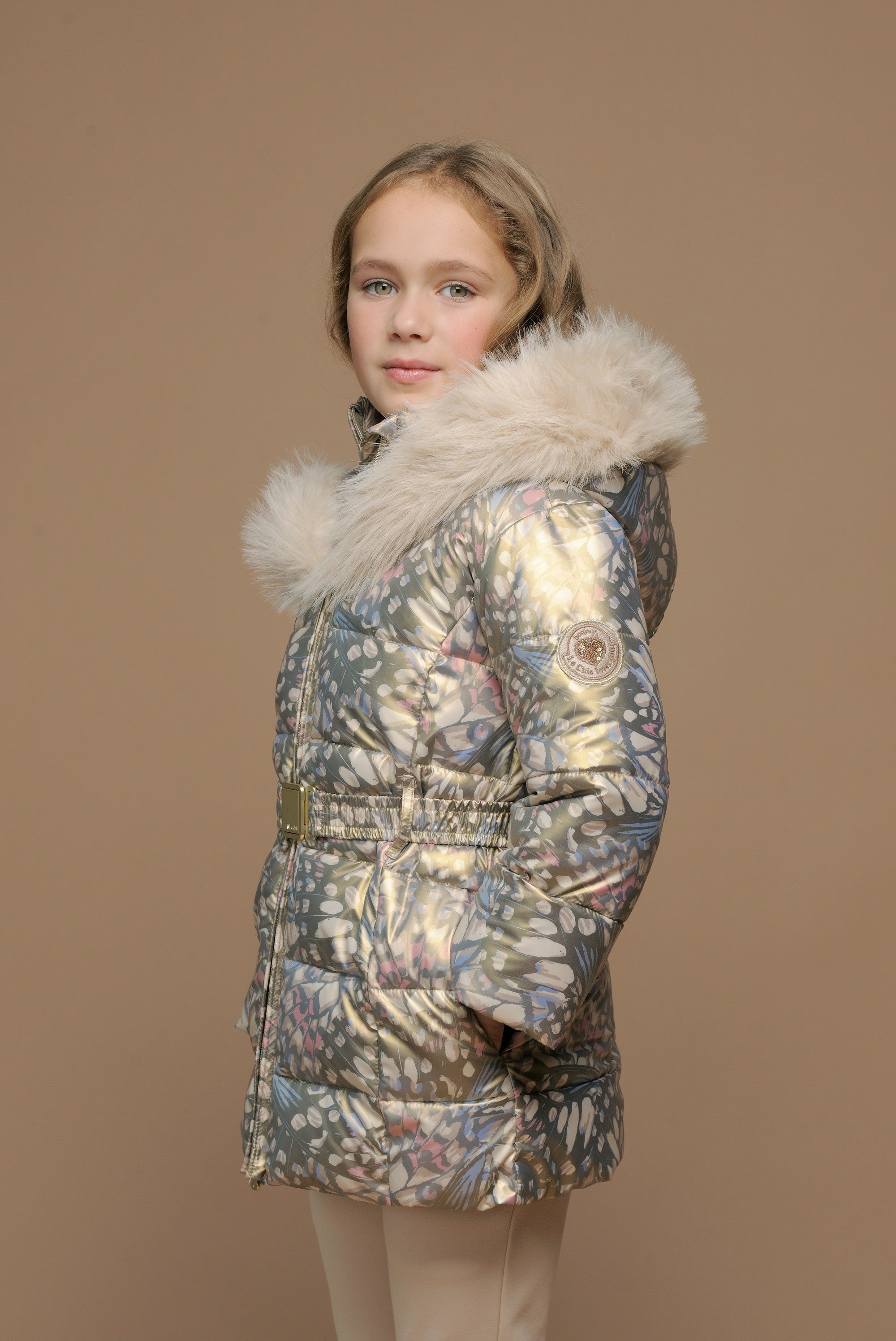 ♥ BODETTE ♥ winterjas met bontkraag *Print*